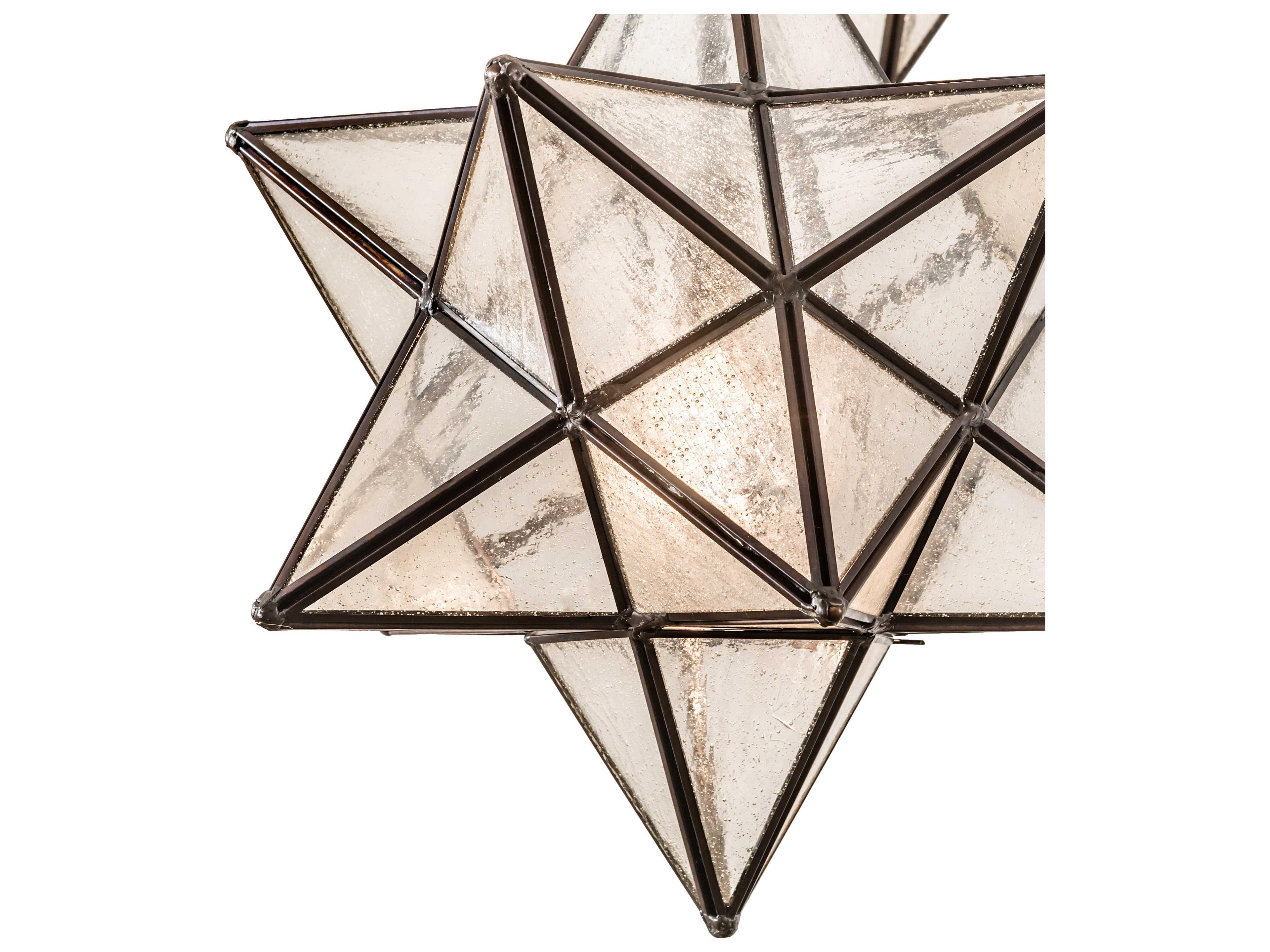 Meyda Moravian Star 3-Light Oil Rubbed Bronze White Glass Pendant
