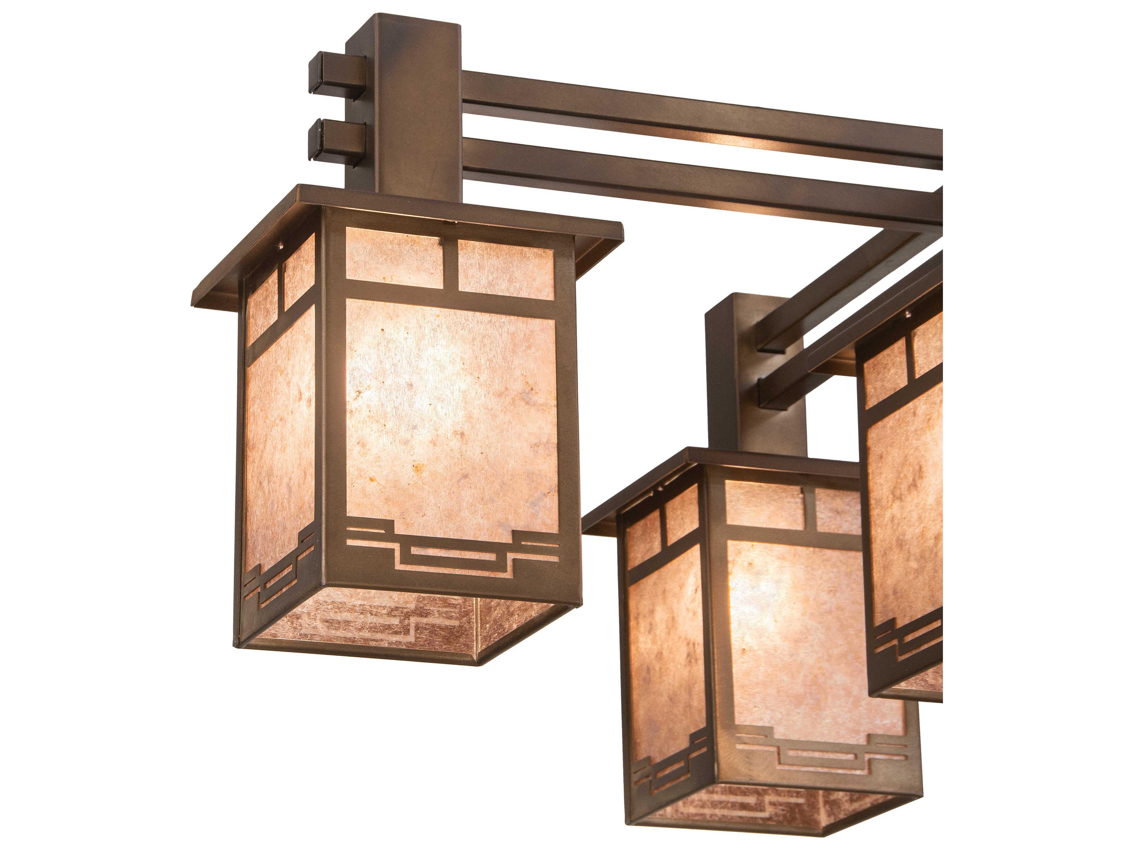 Meyda Roylance 5-Light Antique Copper Silver Geometric Lantern Chandelier