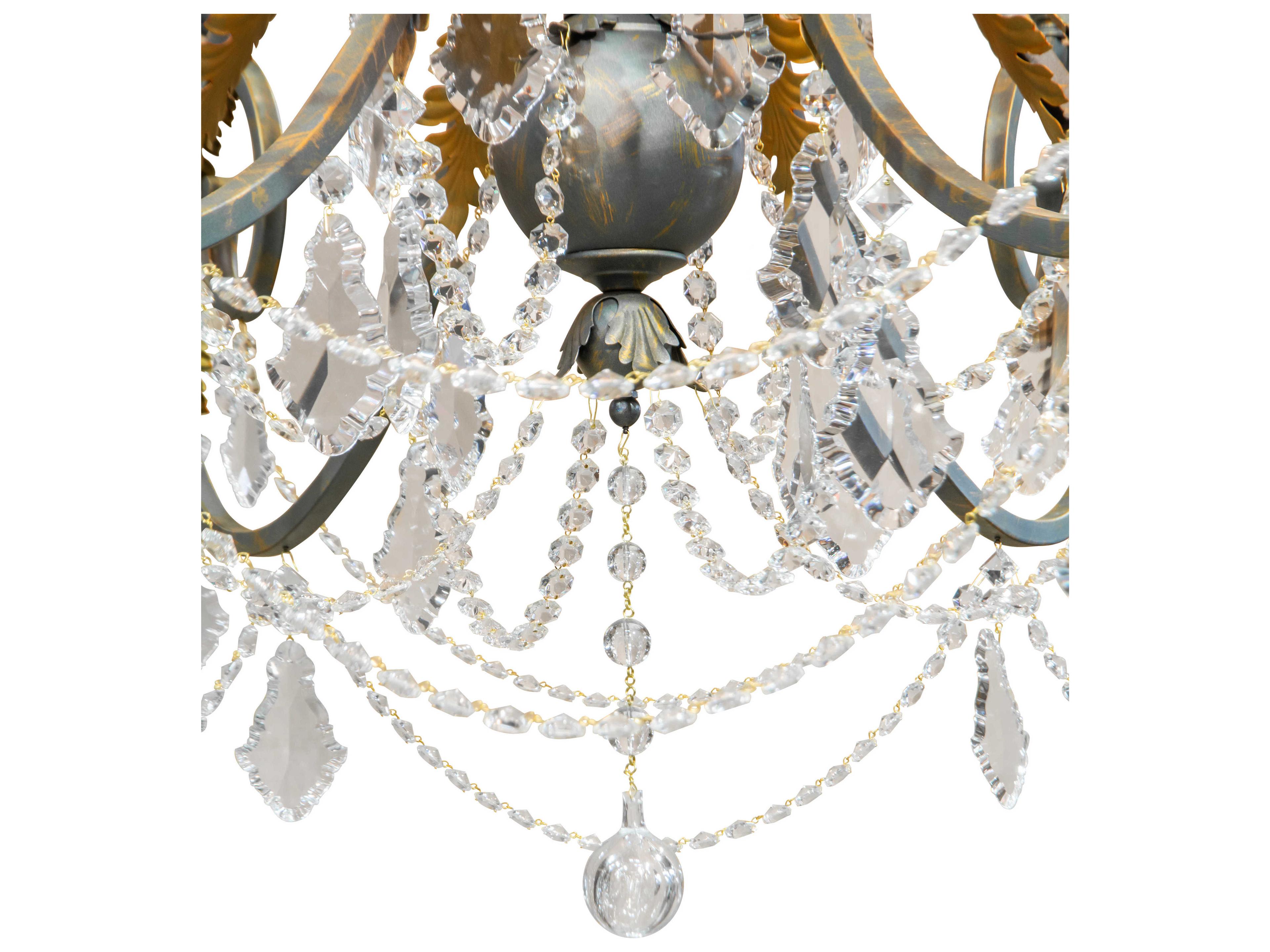 Meyda Serratina 32-Light French Bronzed Crystal Gold Candelabra Tiered Chandelier