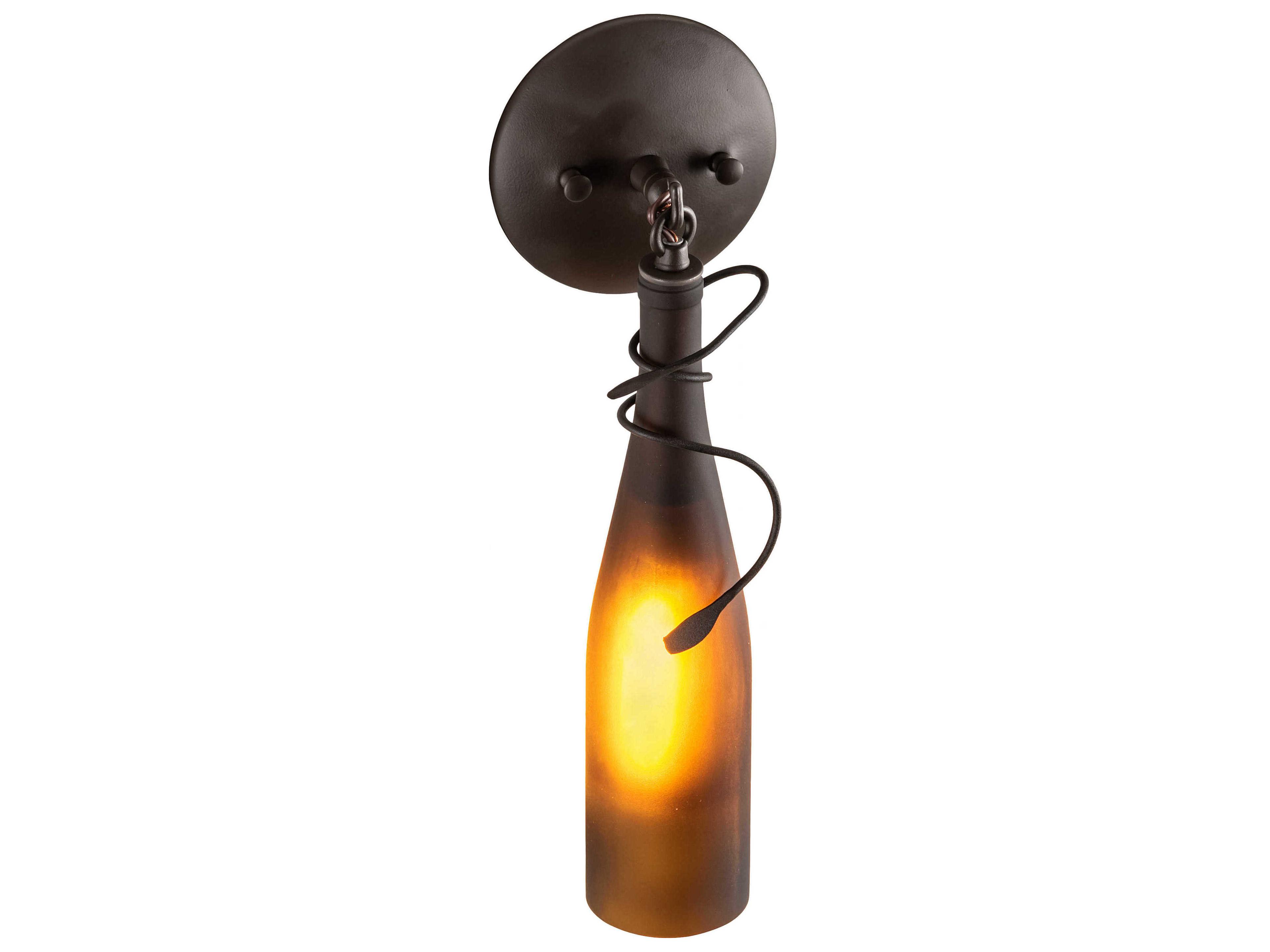 Meyda Tuscan Vineyard 1-Light Oil Rubbed Bronze Brown Glass Wall Sconce