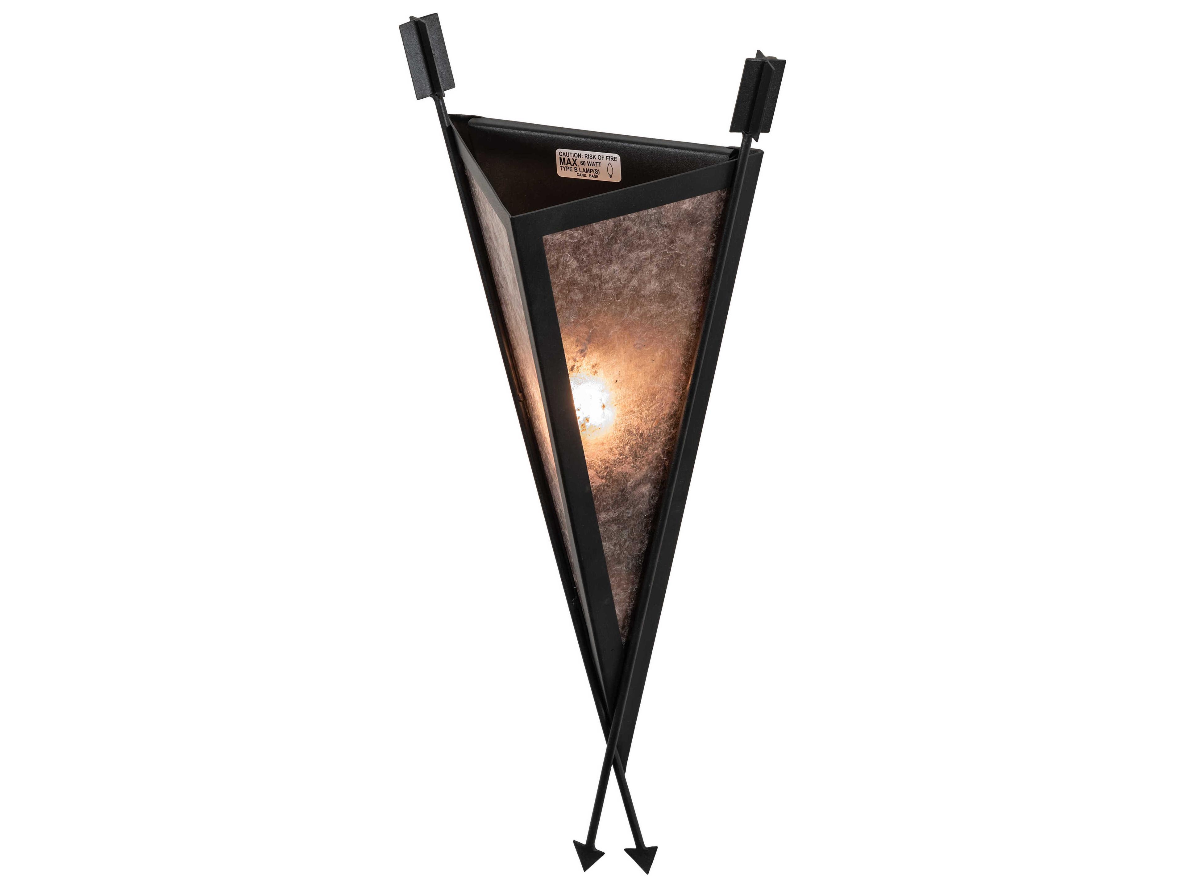 Meyda Desert Arrow 1-Light Black Silver Mica Wall Sconce
