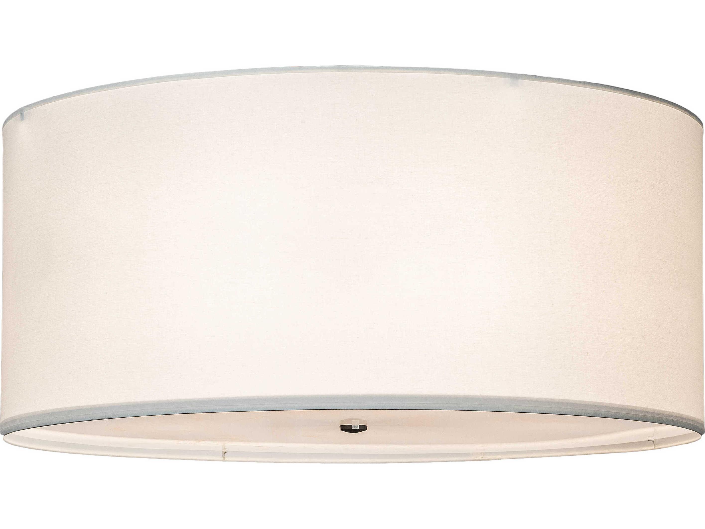 Meyda Cilindro 6-Light Nickel Off White Drum Semi Flush Mount