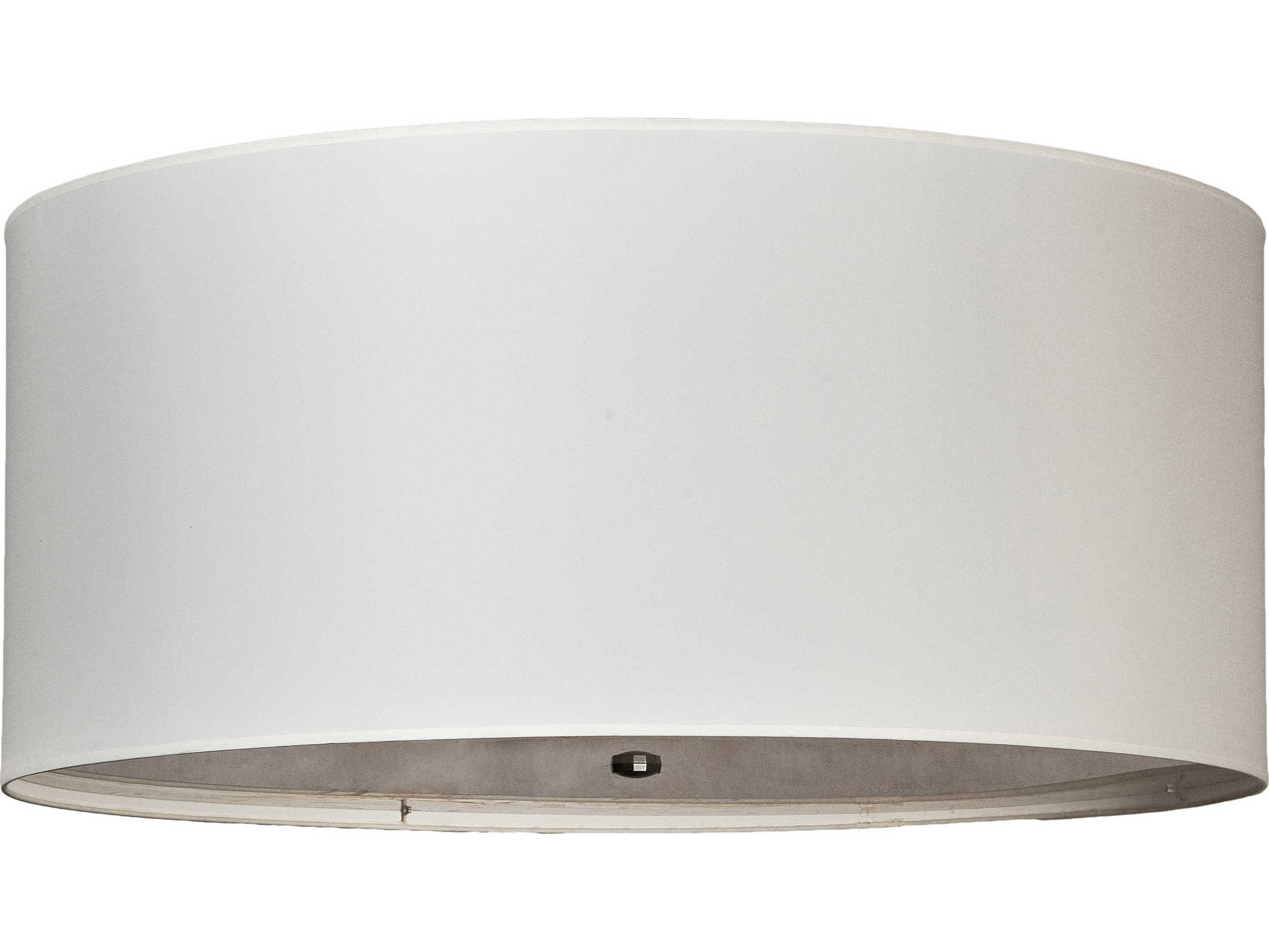 Meyda Cilindro 6-Light Nickel Off White Drum Semi Flush Mount