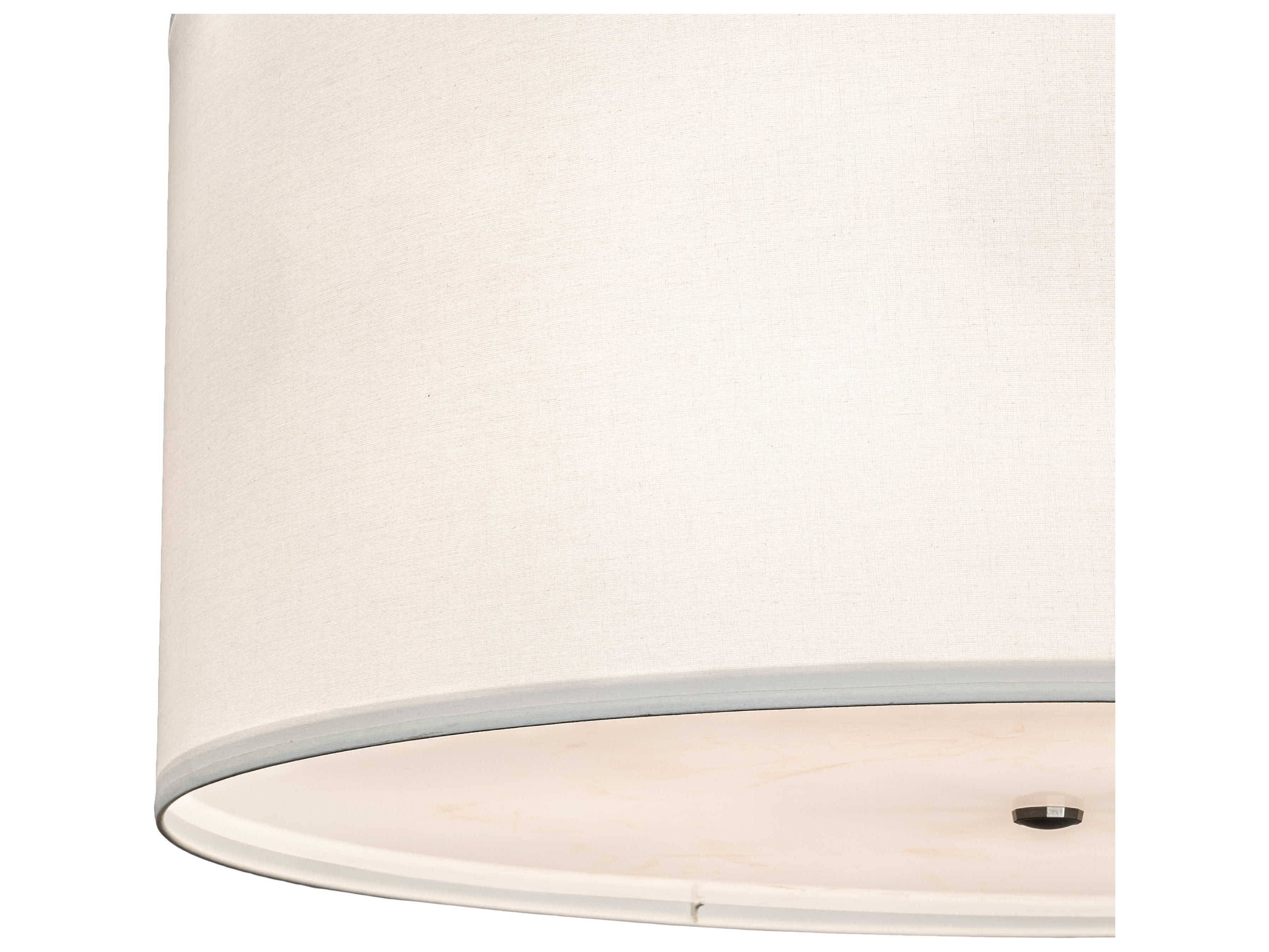 Meyda Cilindro 6-Light Nickel Off White Drum Semi Flush Mount