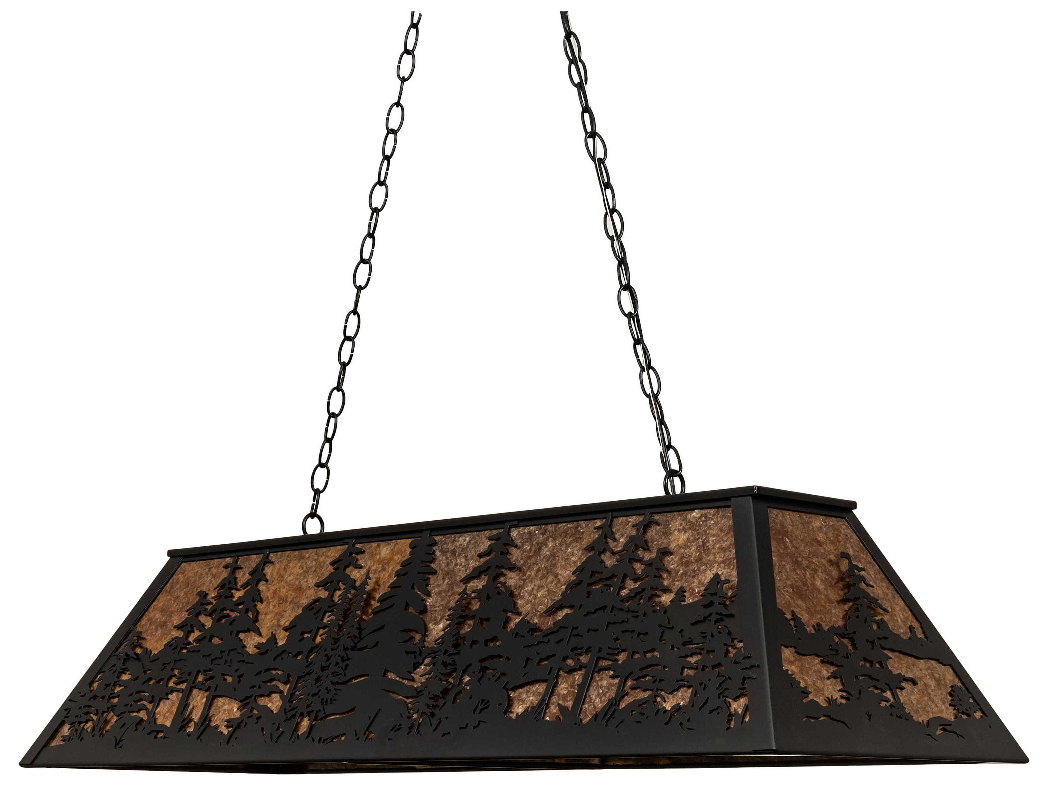 Meyda Tall Pines 6-Light Wrought Iron Black Island Pendant