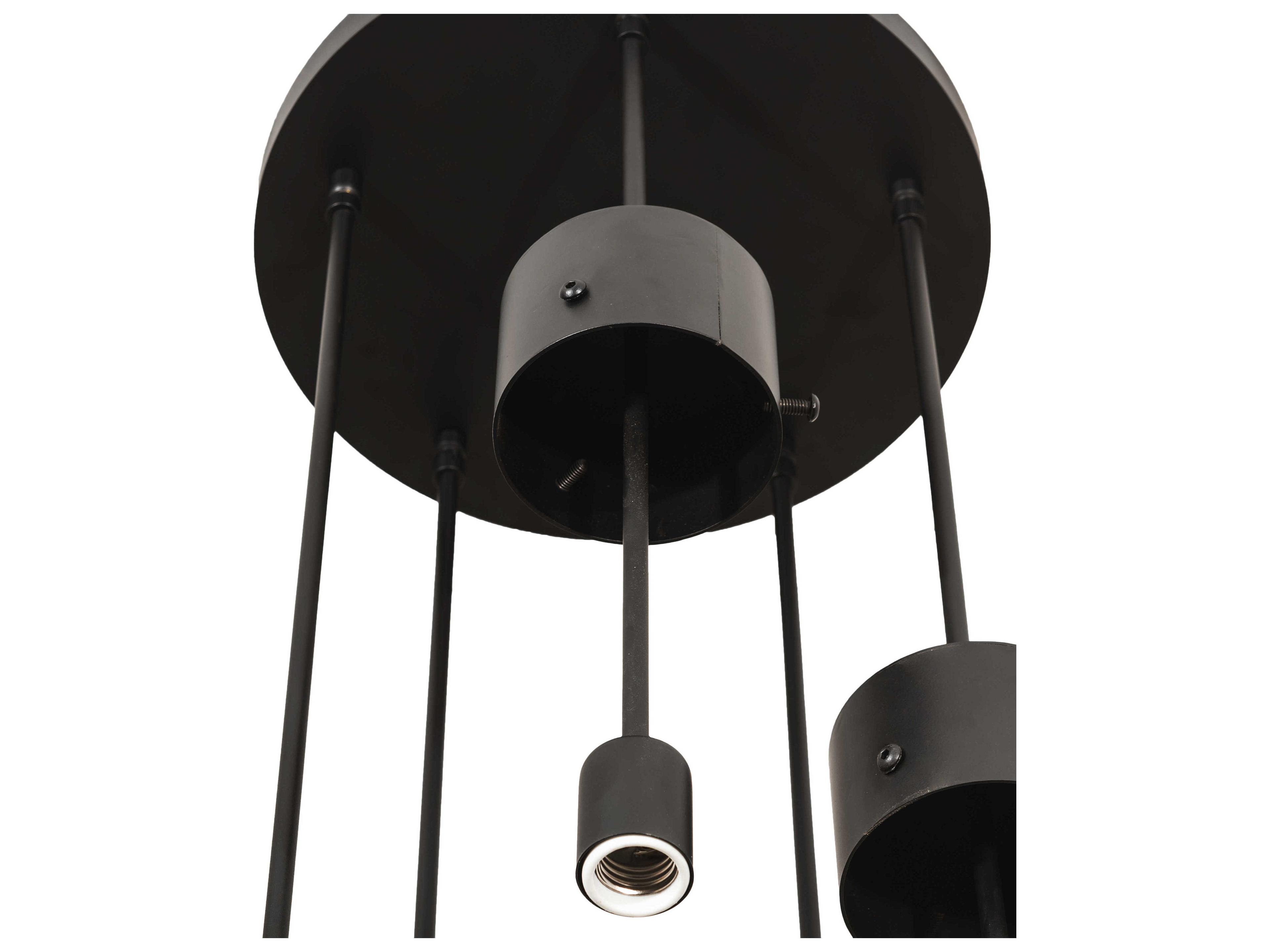 Meyda Cilindro 5-Light White Black Cylinder Pendant