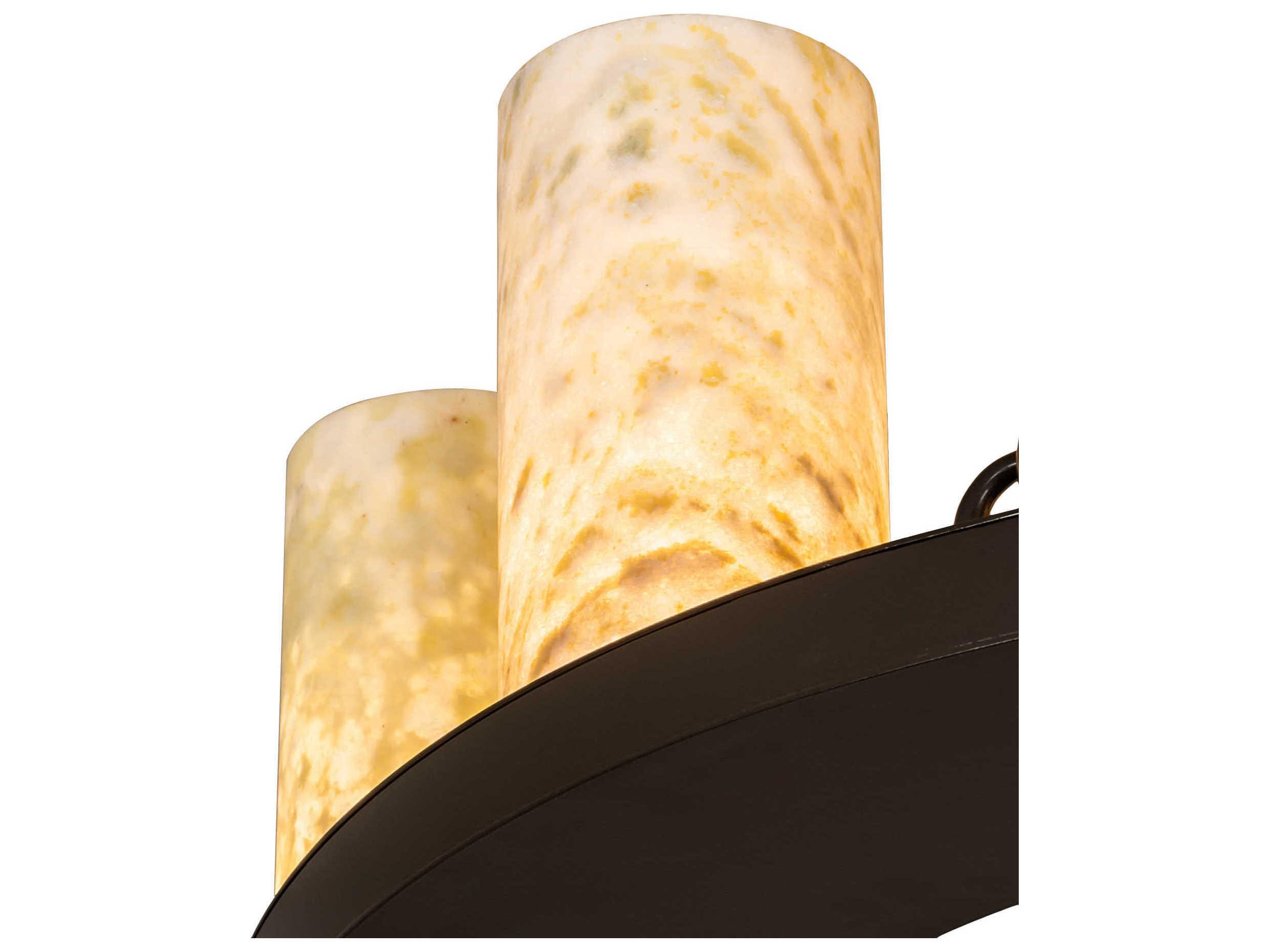 Meyda Loxley 9-Light Timeless Bronze Green Cylinder Round Semi Flush Mount