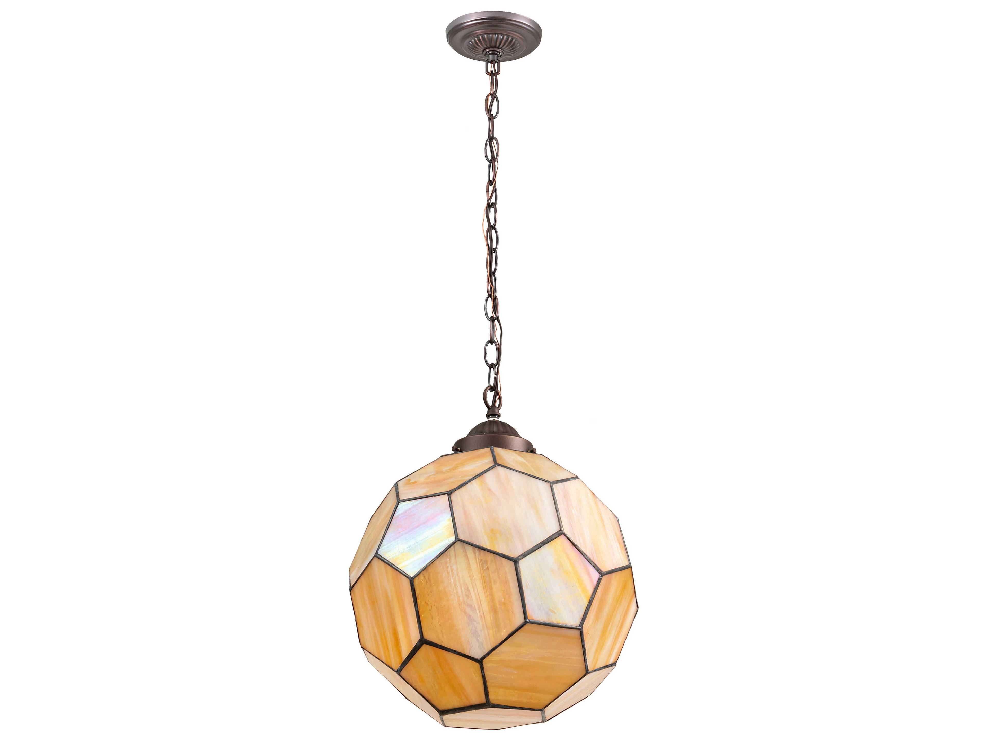 Meyda Pallavolo 1-Light Mahogany Bronze Off White Glass Globe Pendant
