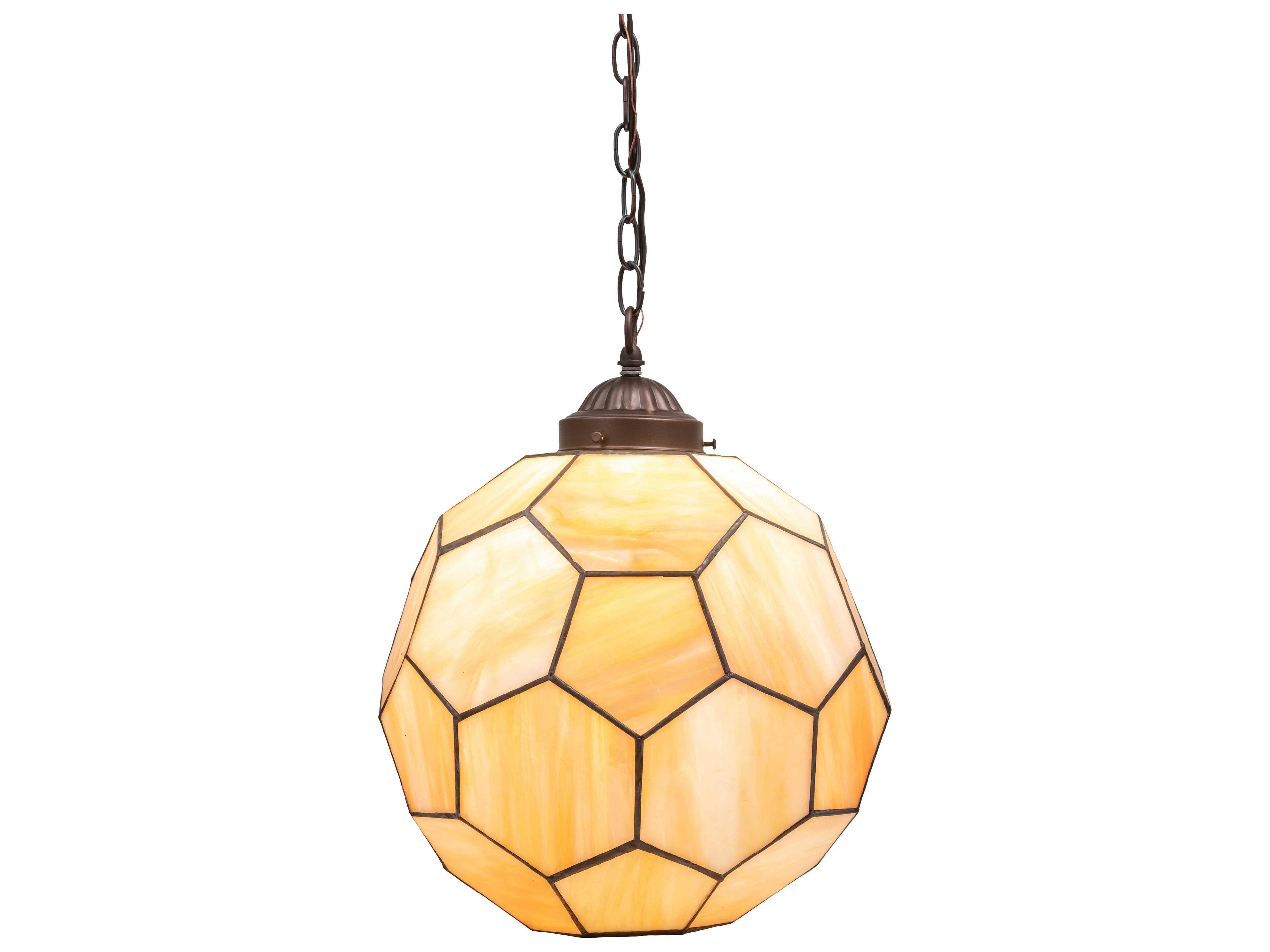 Meyda Pallavolo 1-Light Mahogany Bronze Off White Glass Globe Pendant