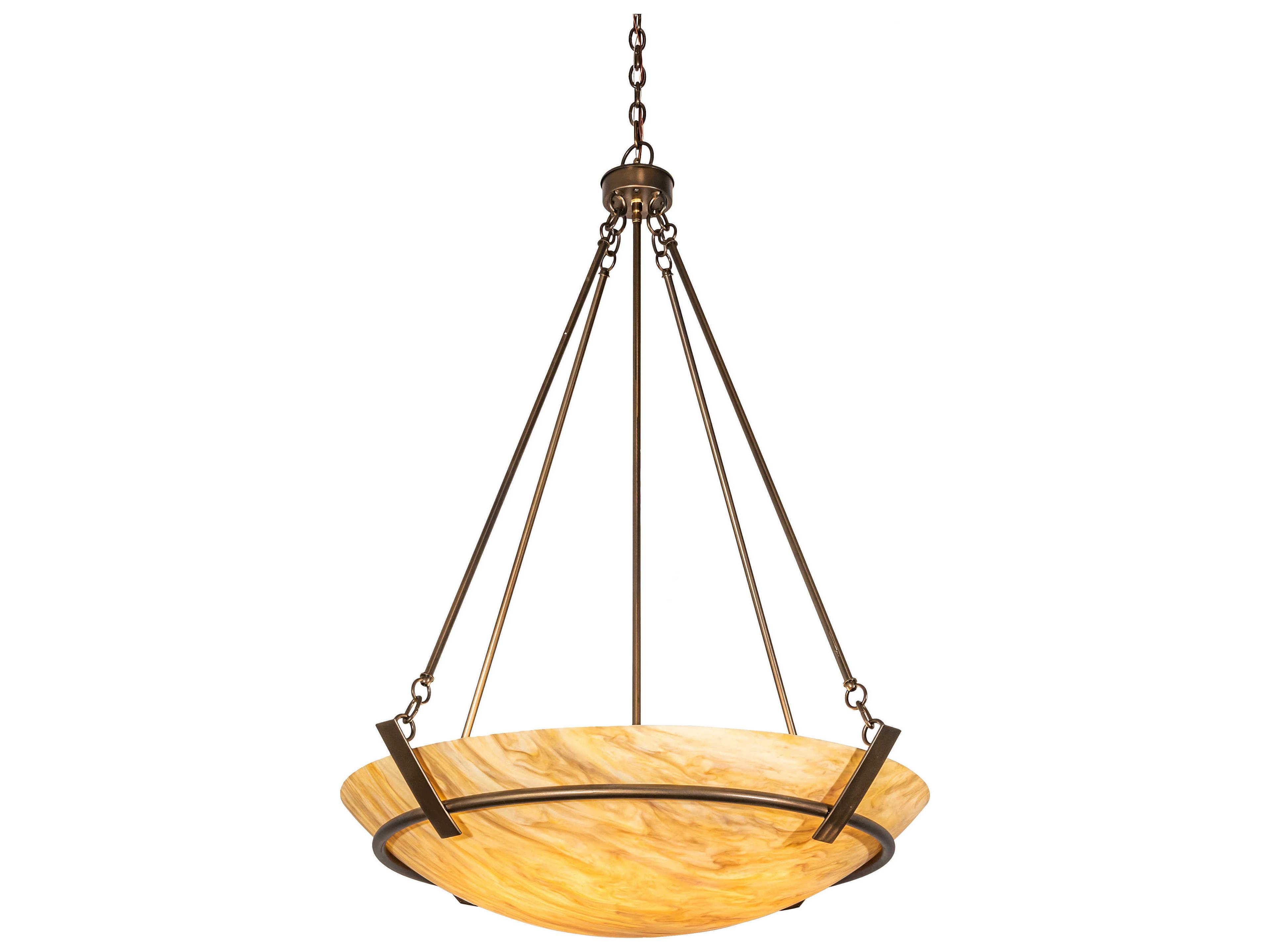 Meyda Covina 6-Light Antique Copper Off White Bowl Pendant