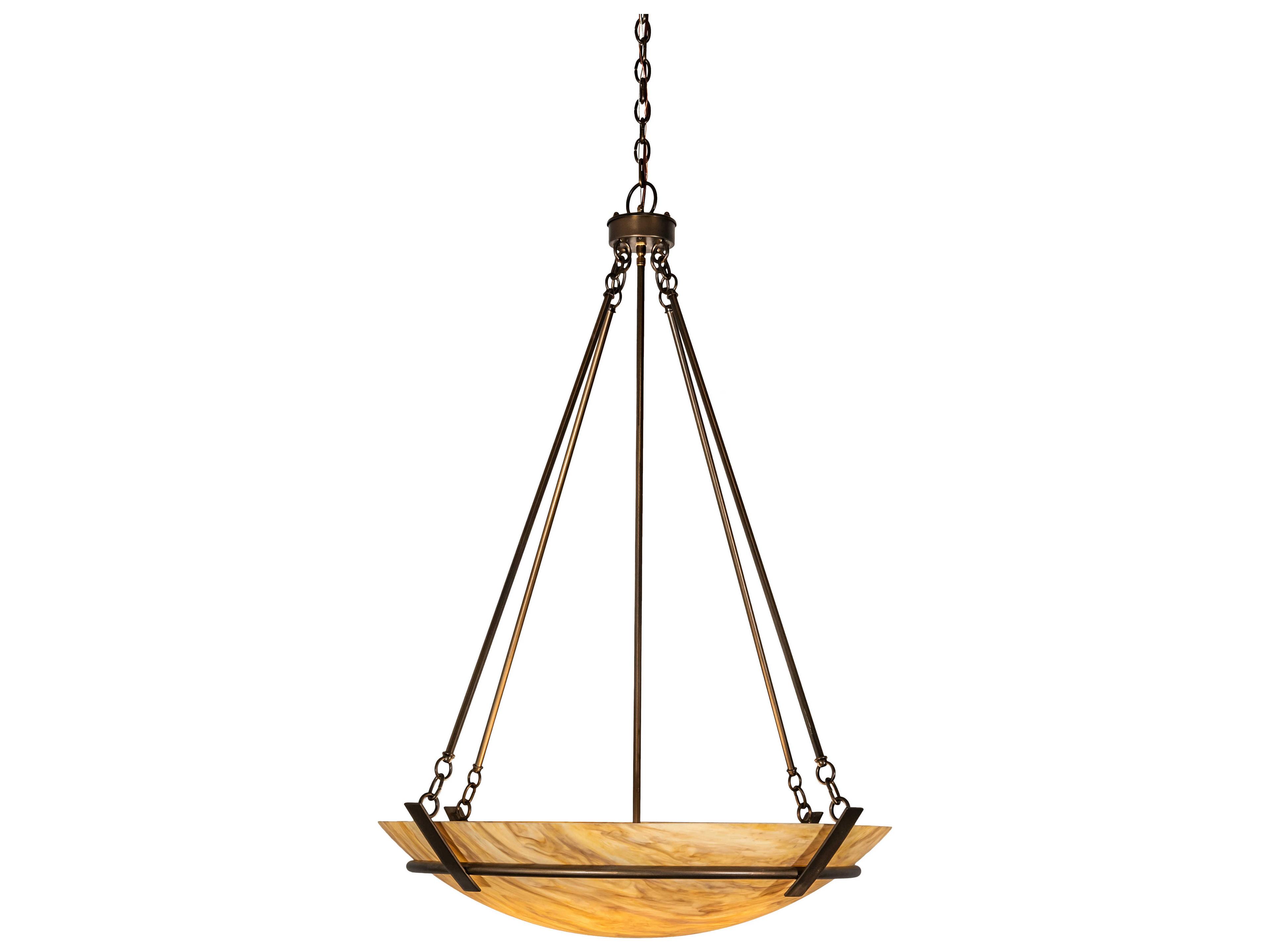 Meyda Covina 6-Light Antique Copper Off White Bowl Pendant