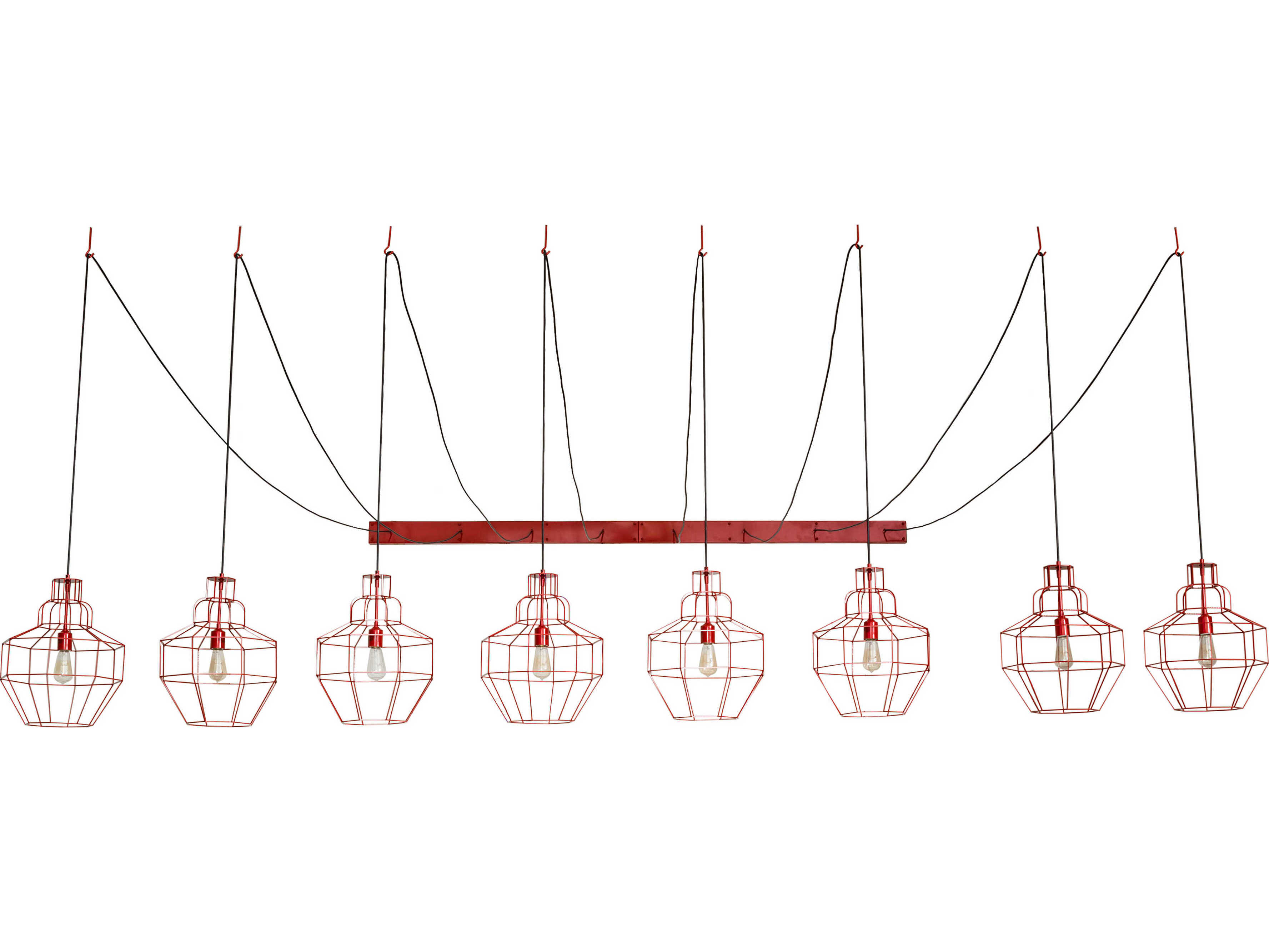 Meyda Troy 8-Light Ruby Red Pendant