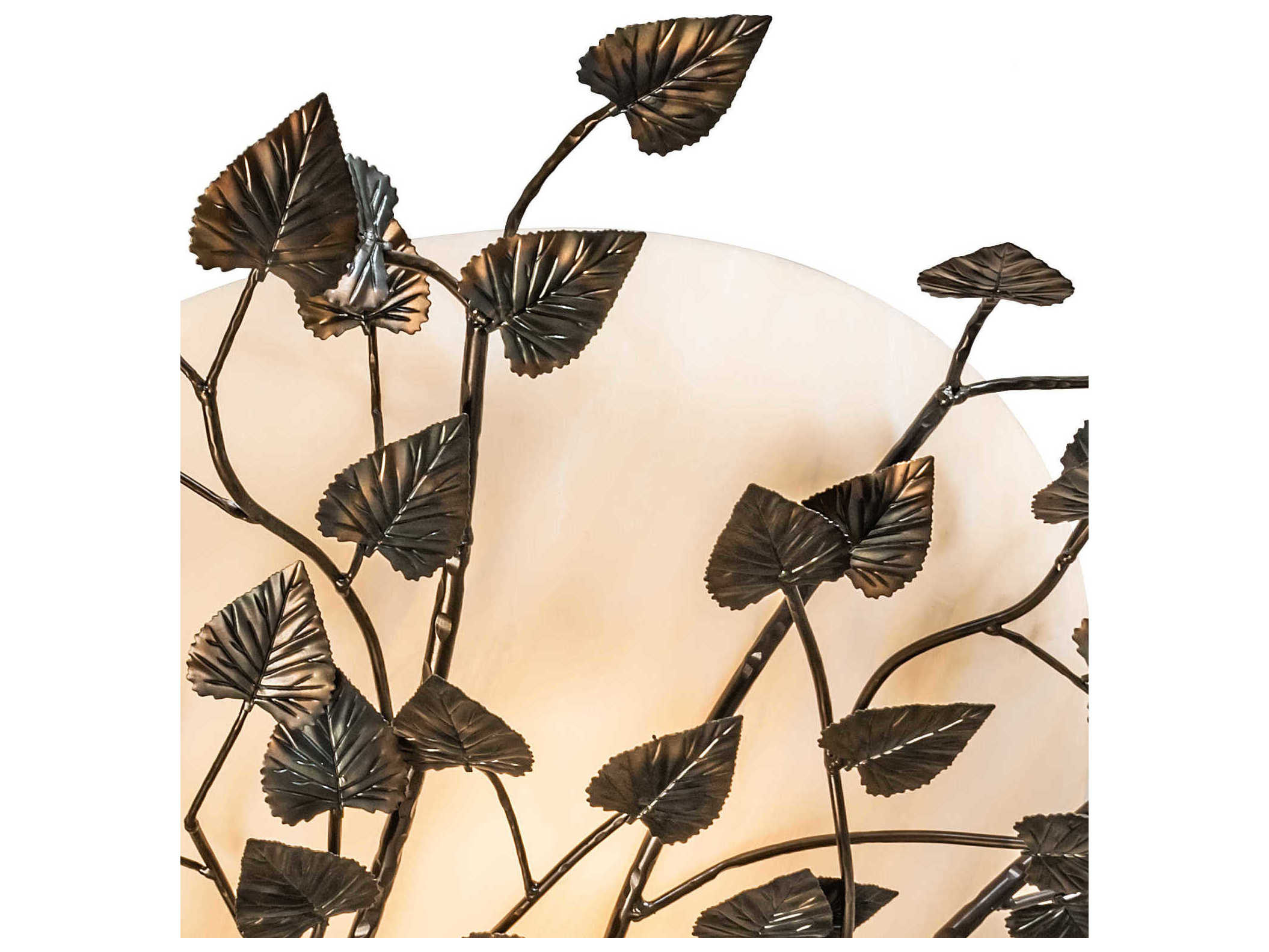 Meyda Espe 8-Light Antique Copper Burnished Off White LED Bowl Semi Flush Mount