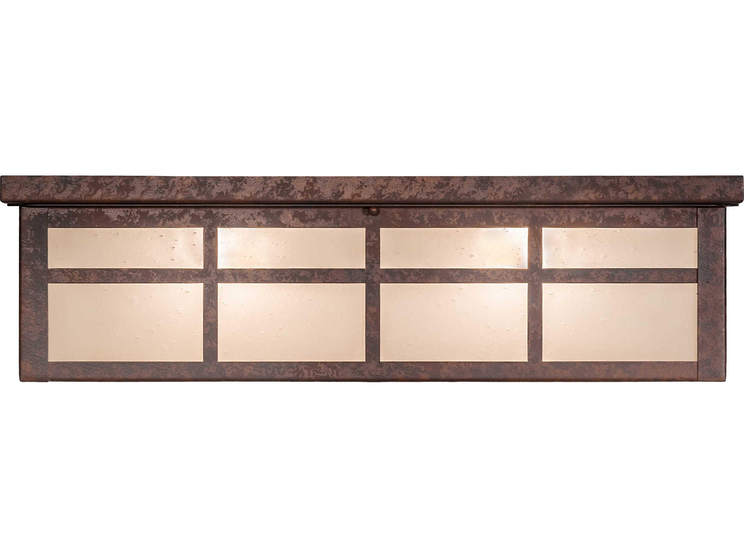 Meyda Santa Fe 4-Light Rust Brown Glass Flush Mount