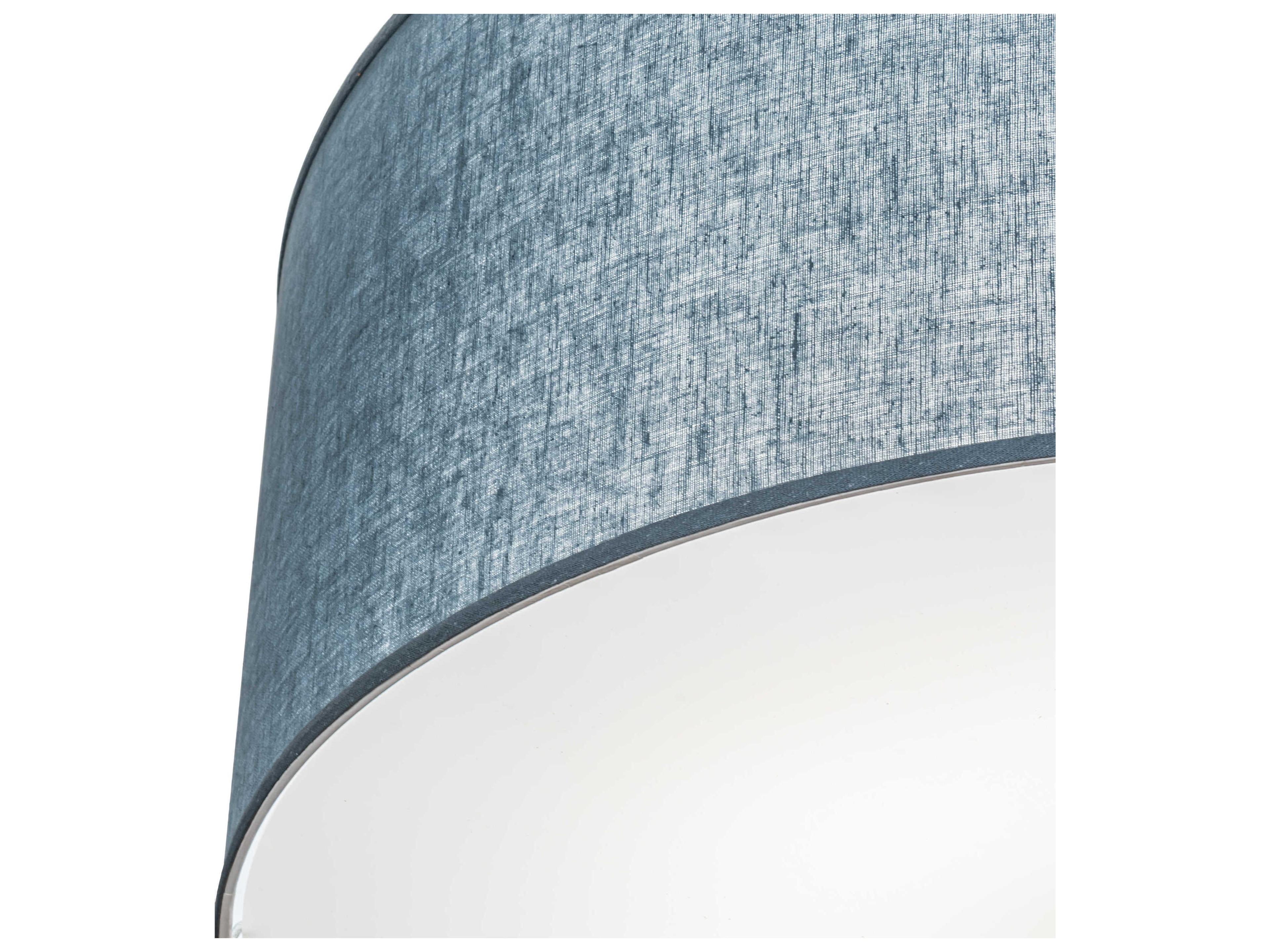 Meyda Cilindro 6-Light Nickel Blue LED Drum Semi Flush Mount