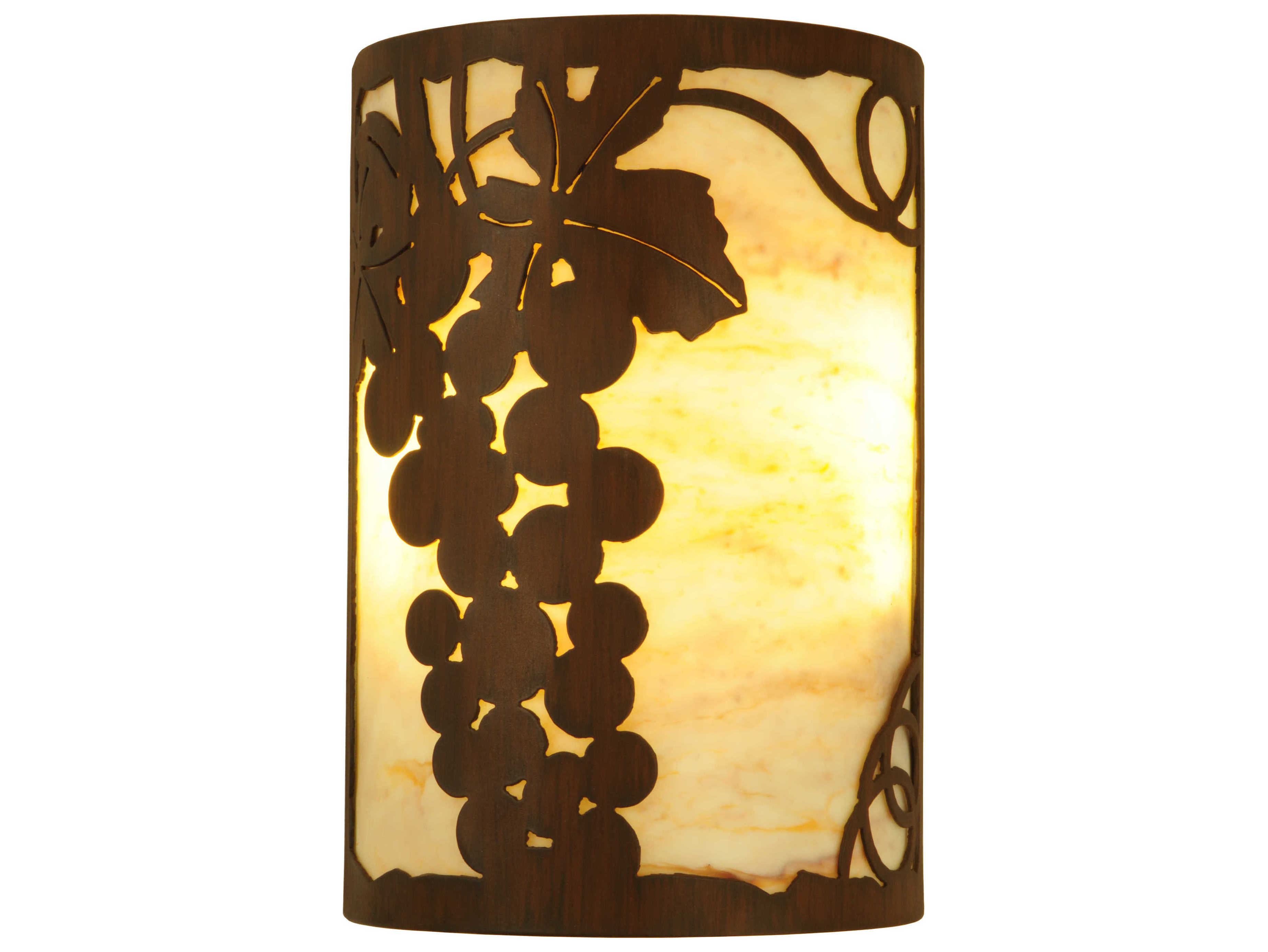 Meyda Grape Ivy 2-Light Ruby Chocolate Beige Brown Wall Sconce