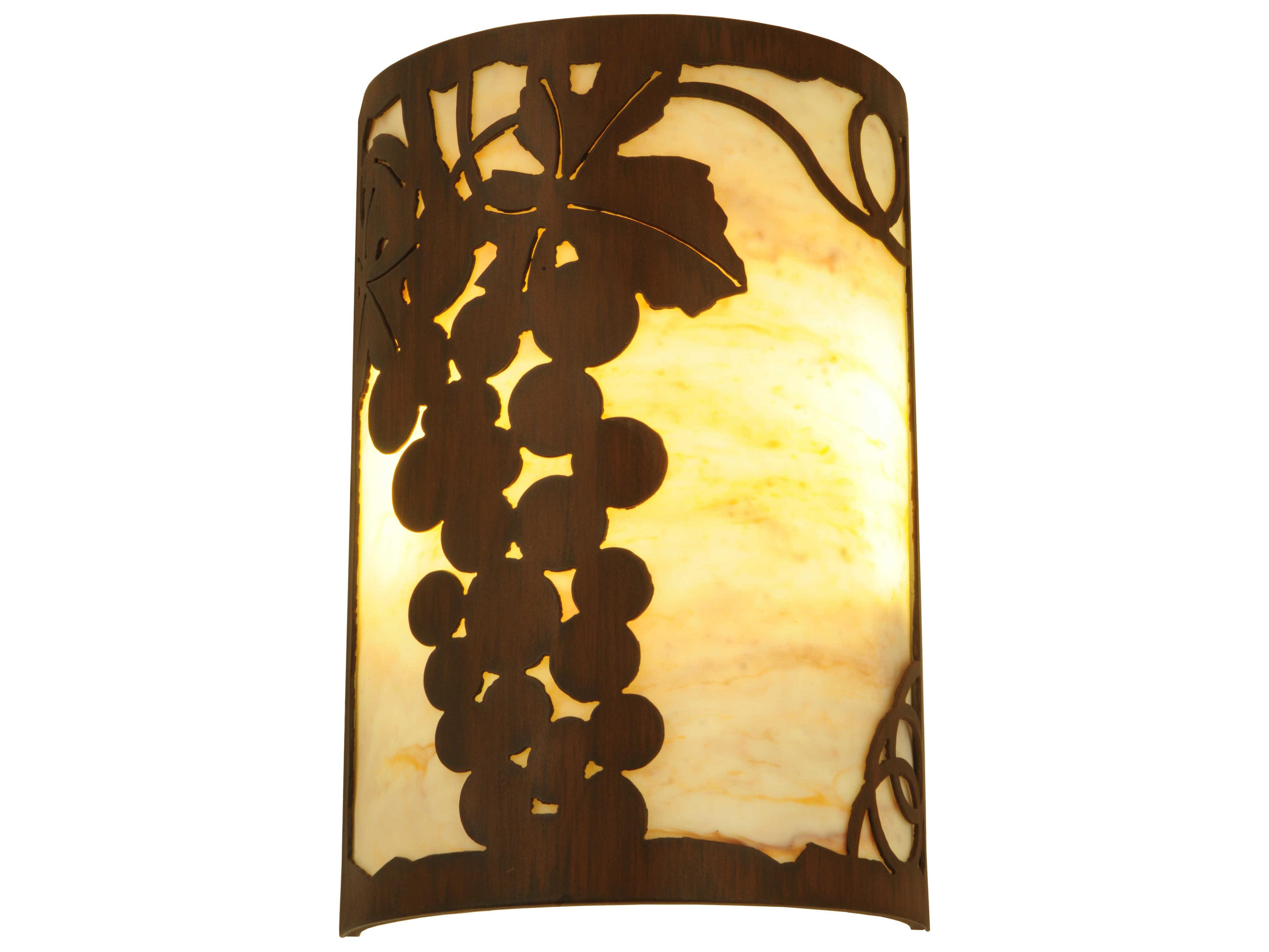 Meyda Grape Ivy 2-Light Ruby Chocolate Beige Brown Wall Sconce