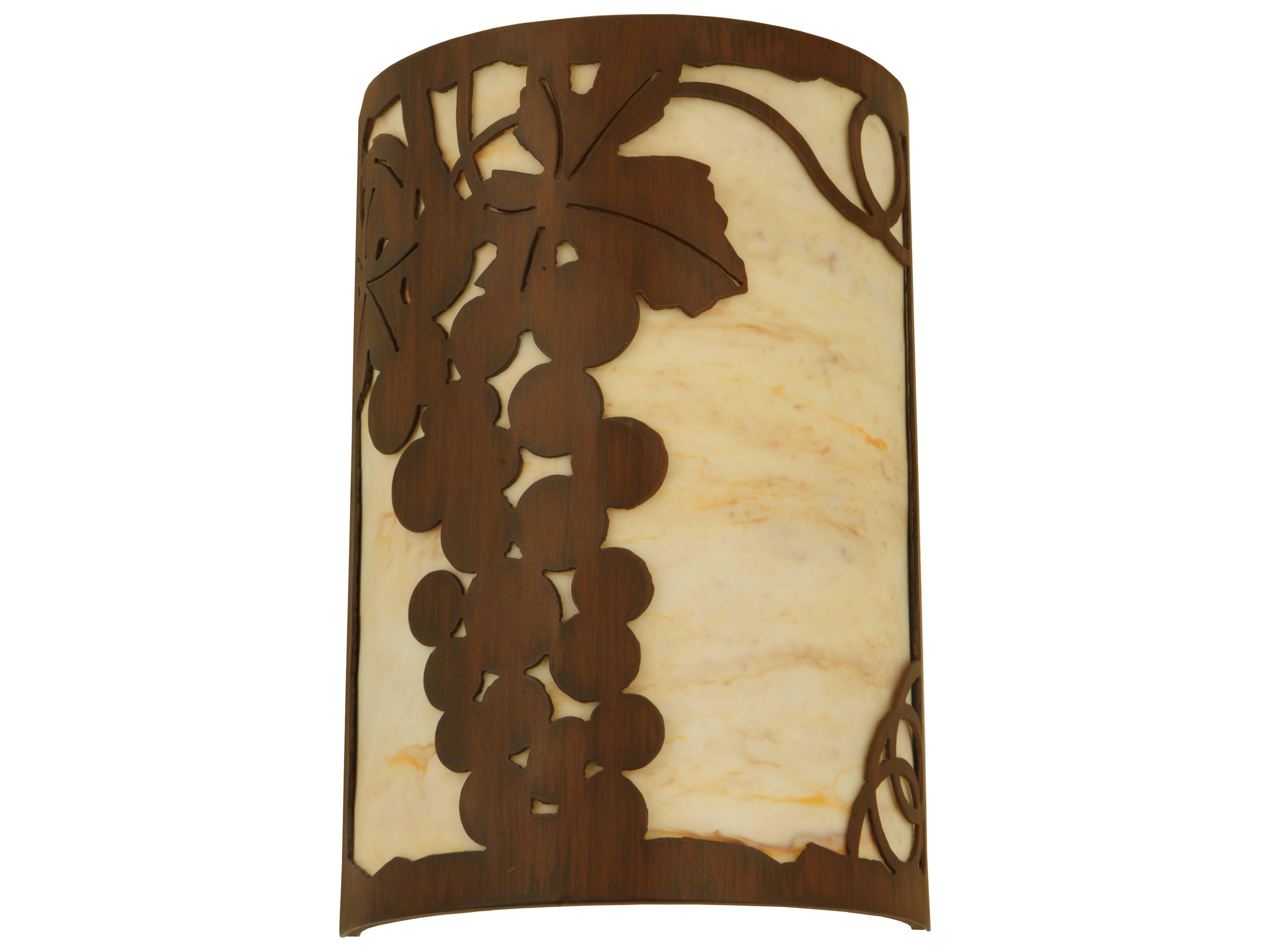 Meyda Grape Ivy 2-Light Ruby Chocolate Beige Brown Wall Sconce