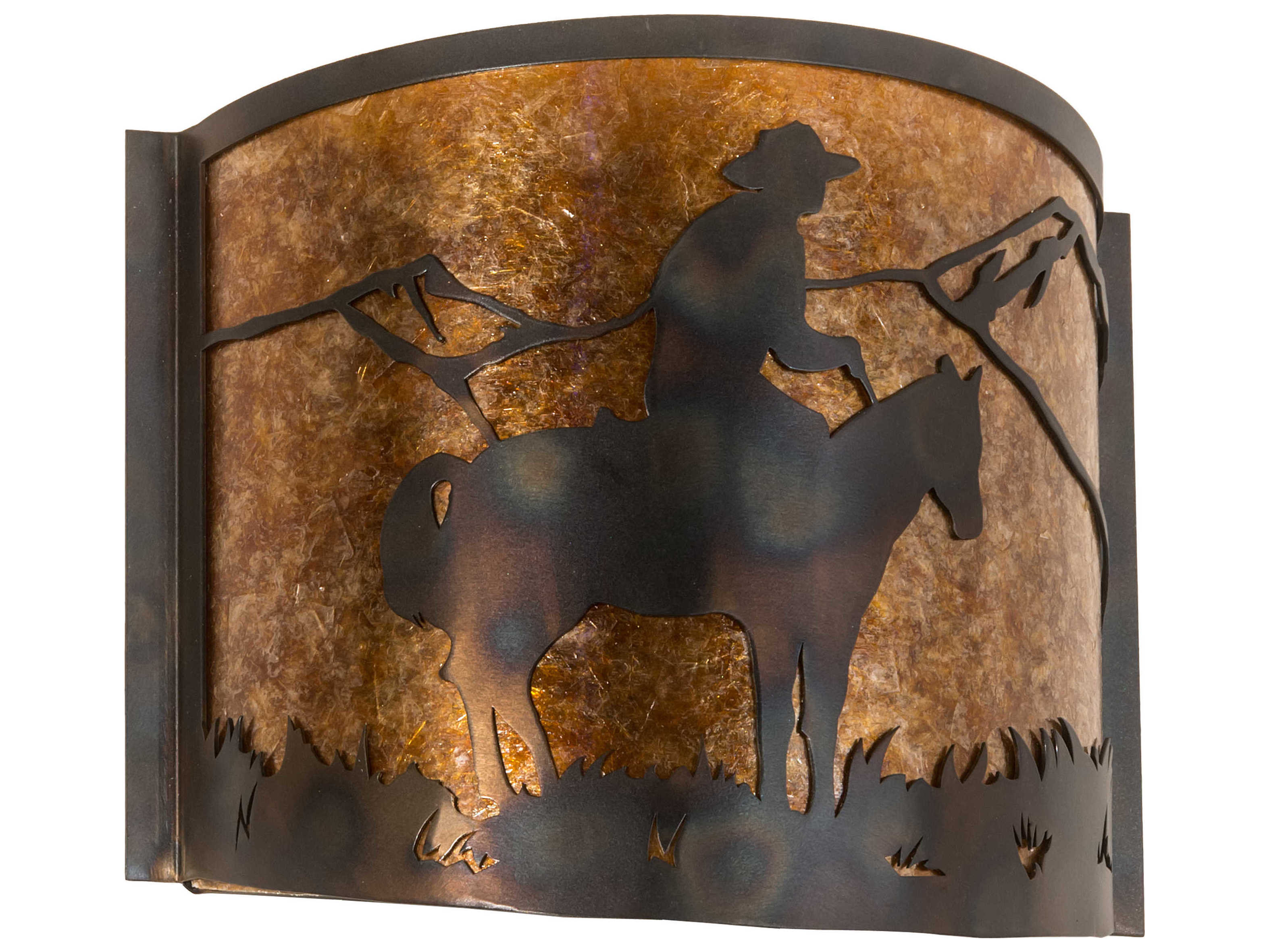 Meyda Cowboy 1-Light Antique Copper Burnished Brown Wall Sconce