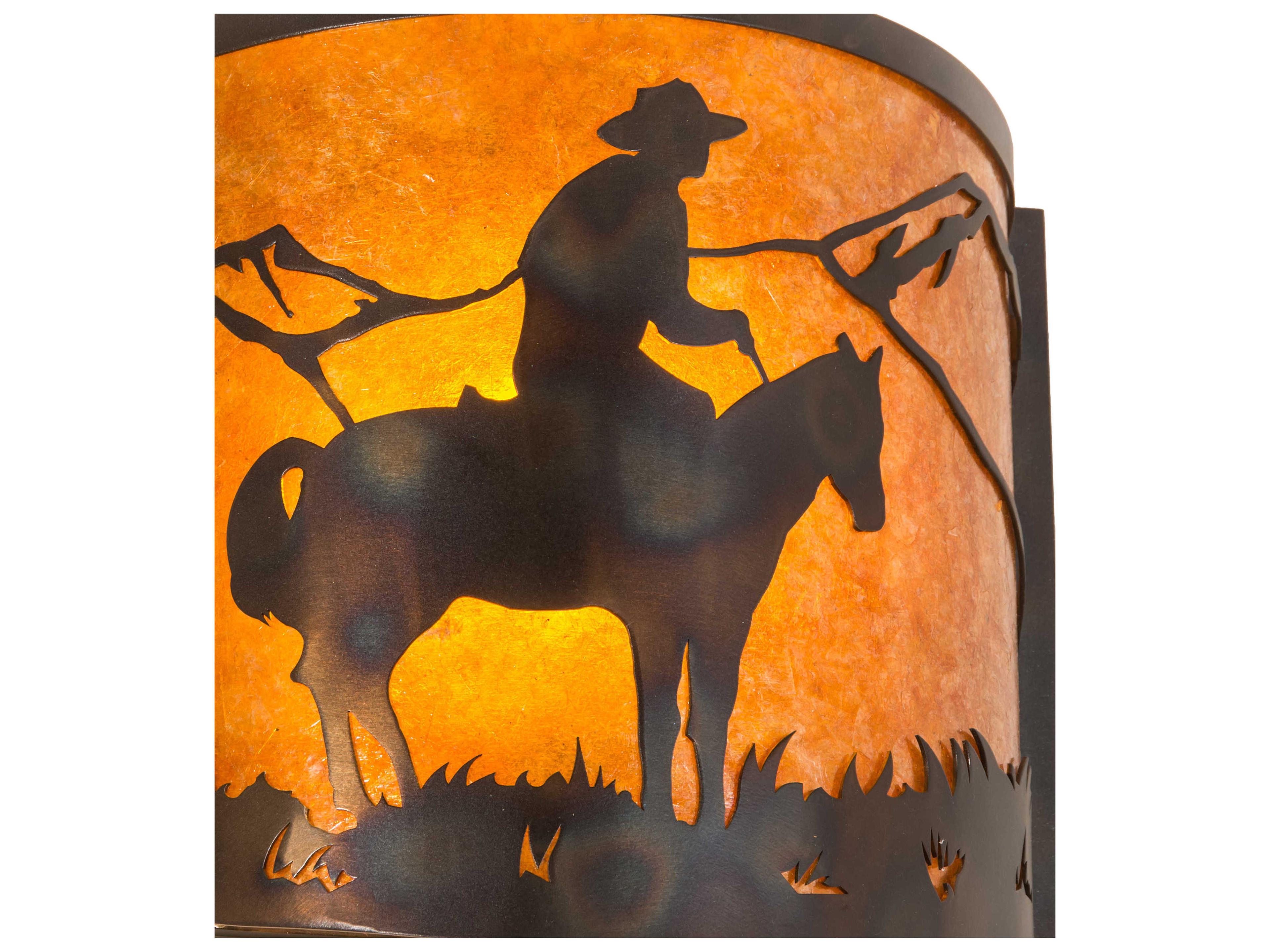 Meyda Cowboy 1-Light Antique Copper Burnished Brown Wall Sconce