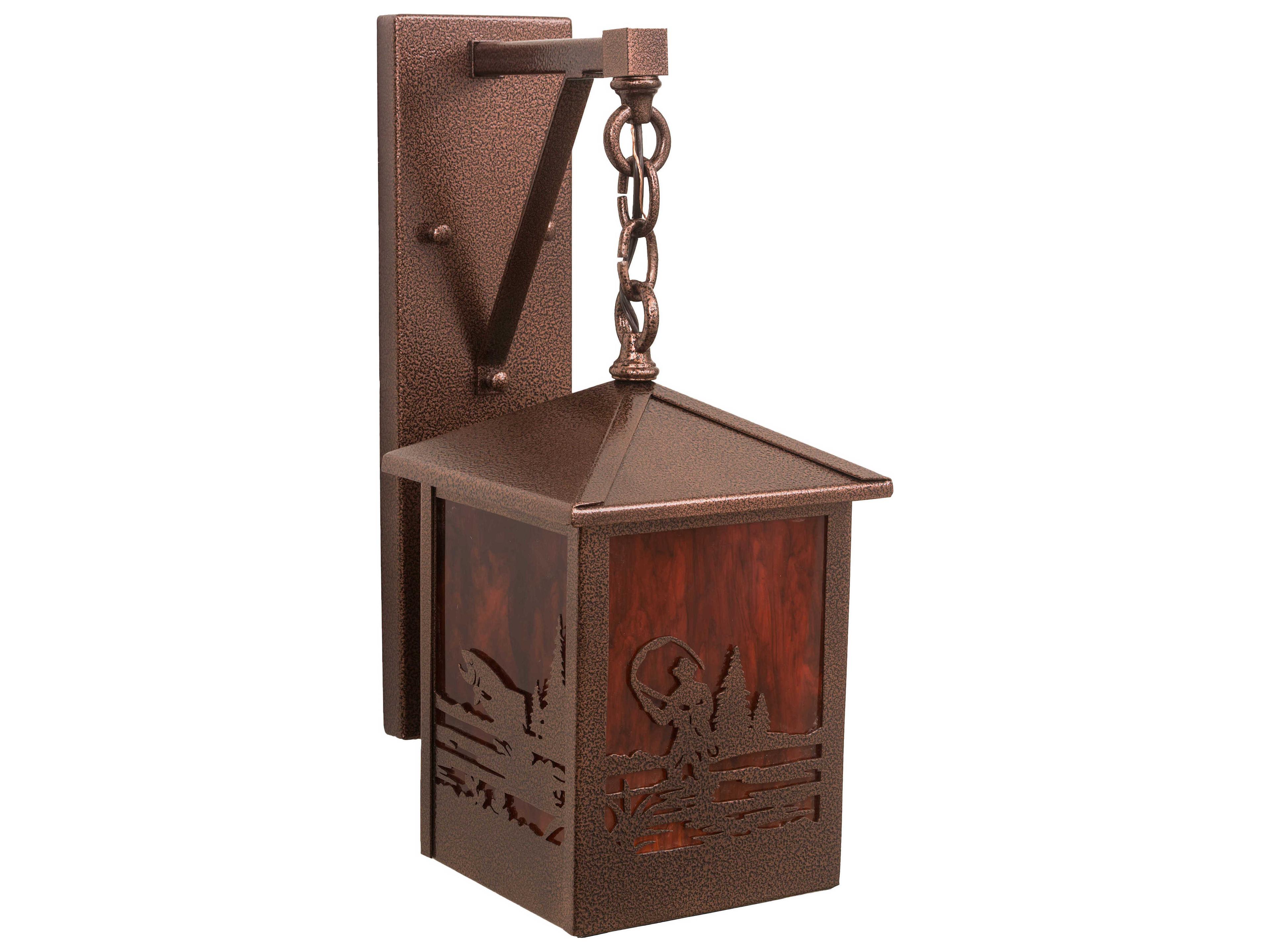 Meyda Fly Fisherman 1 - Light Rustic Lodge Outdoor Wall Light