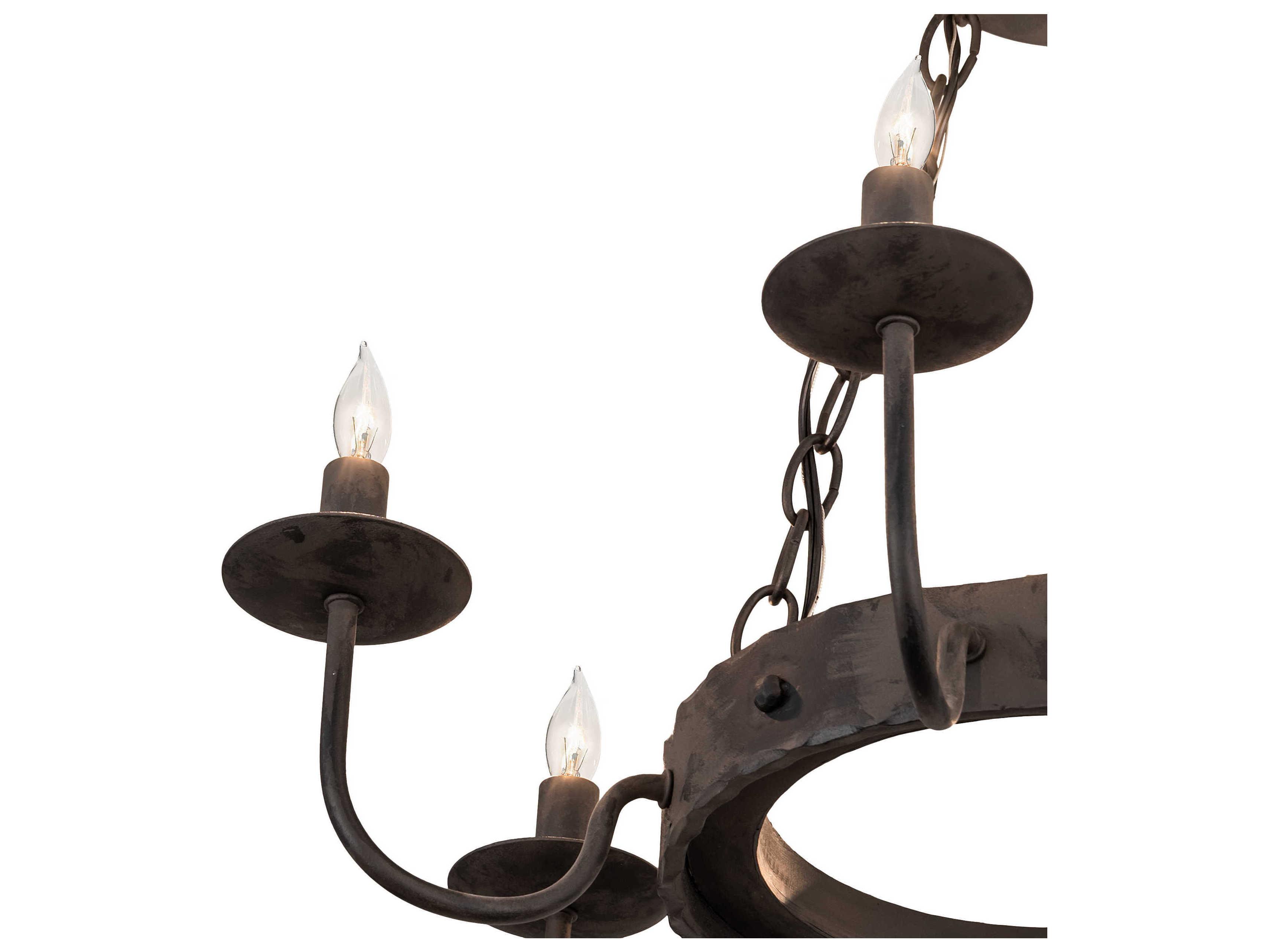 Meyda Edinburgh 6-Light Black Candelabra Round Chandelier