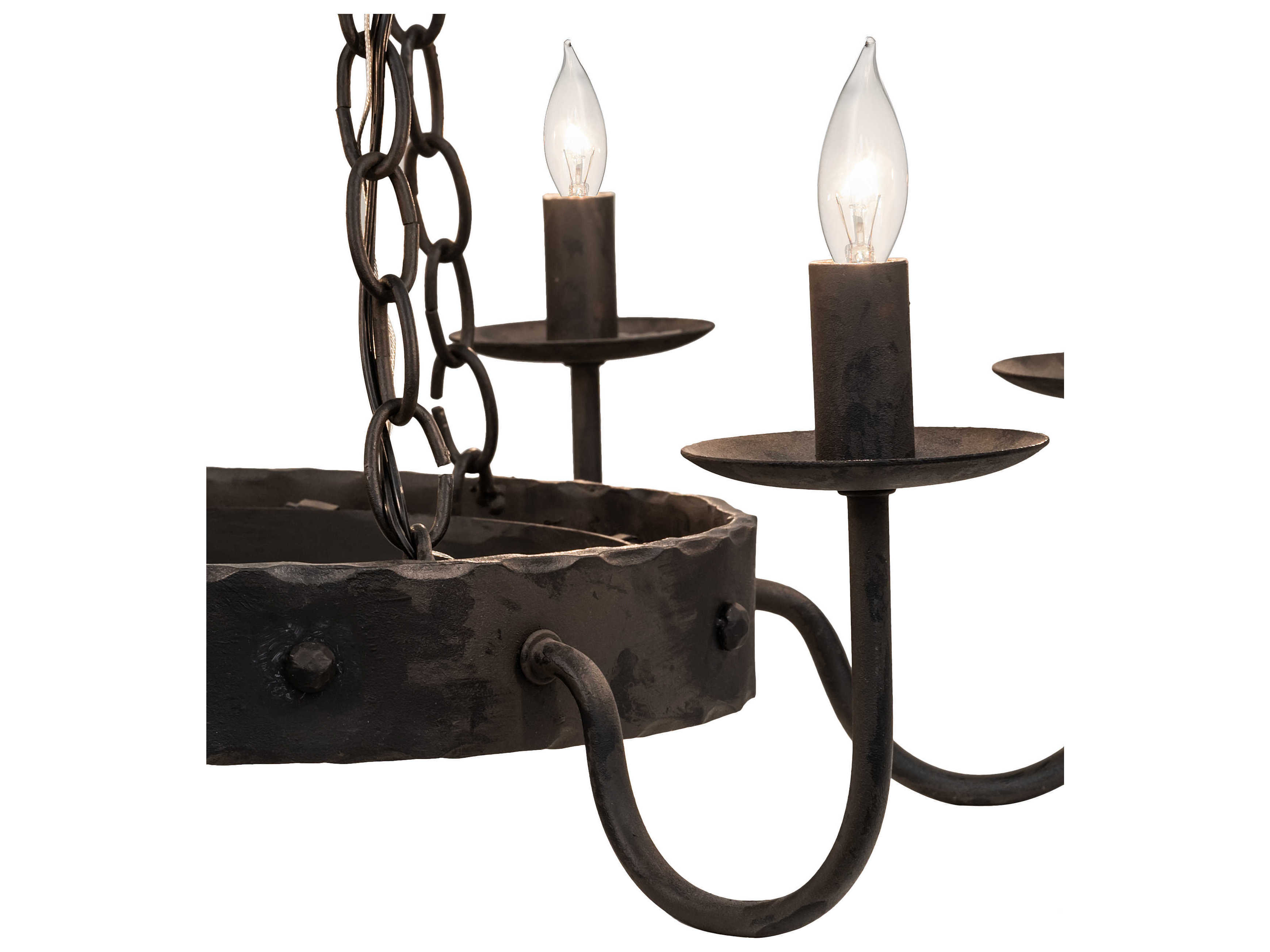 Meyda Edinburgh 6-Light Black Candelabra Round Chandelier