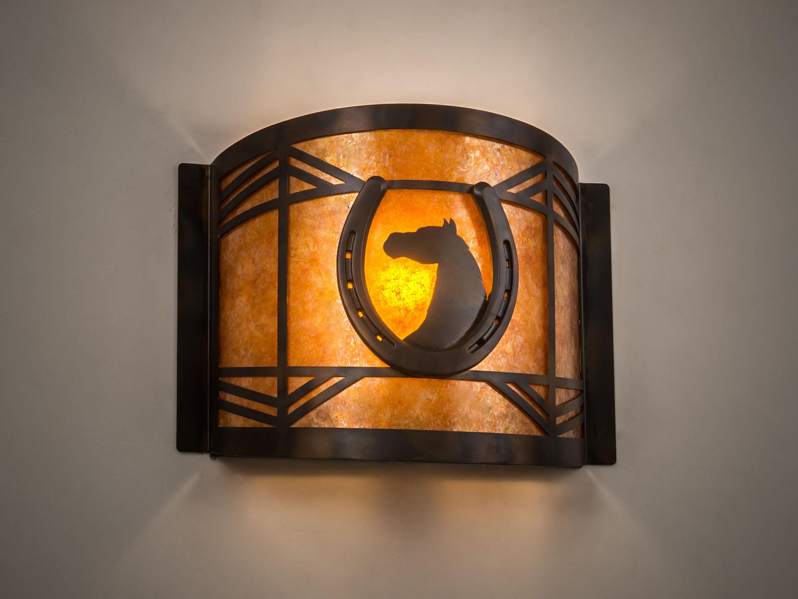 Meyda Horseshoe 1-Light Antique Copper Burnished Brown Wall Sconce