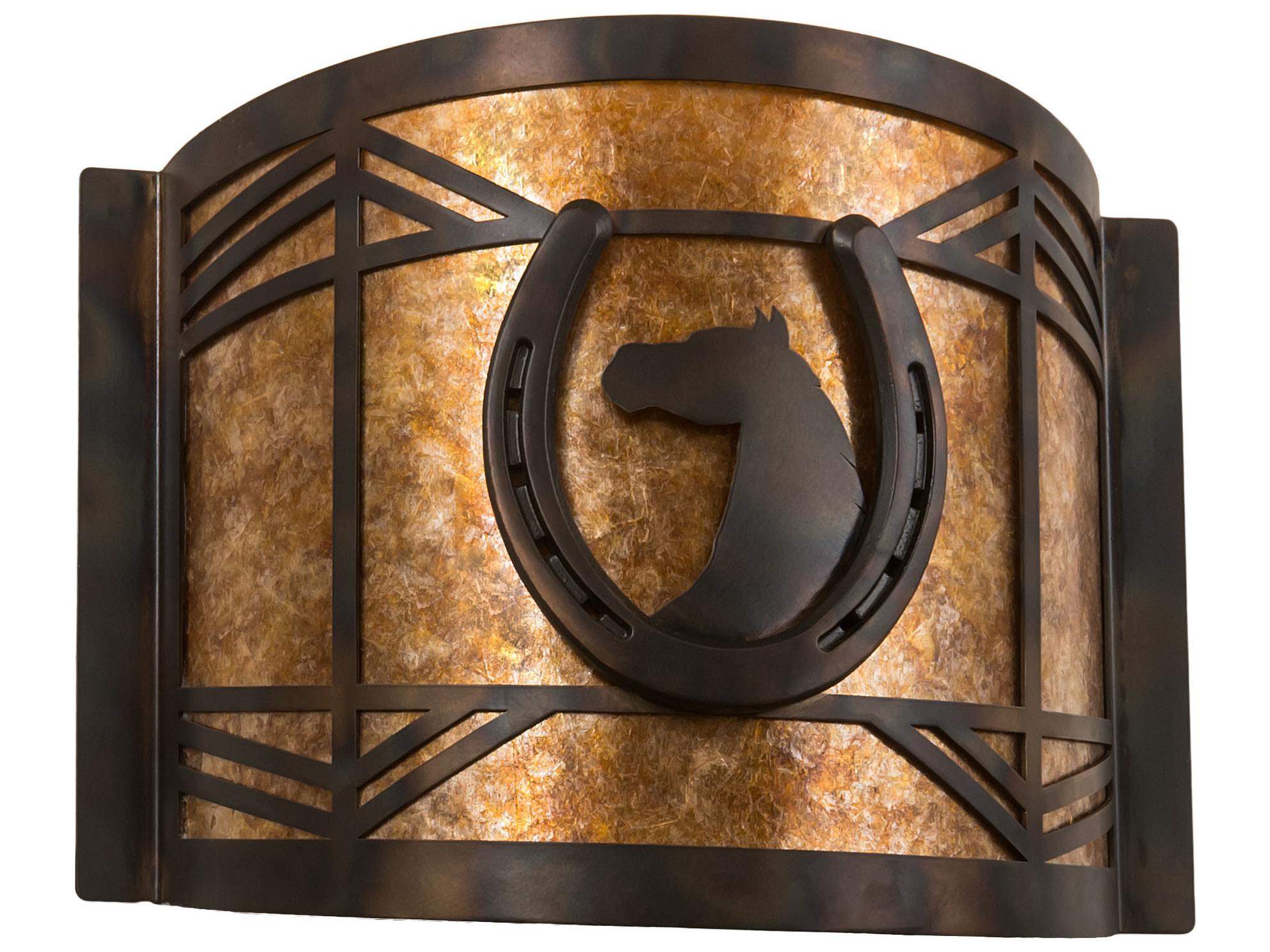 Meyda Horseshoe 1-Light Antique Copper Burnished Brown Wall Sconce