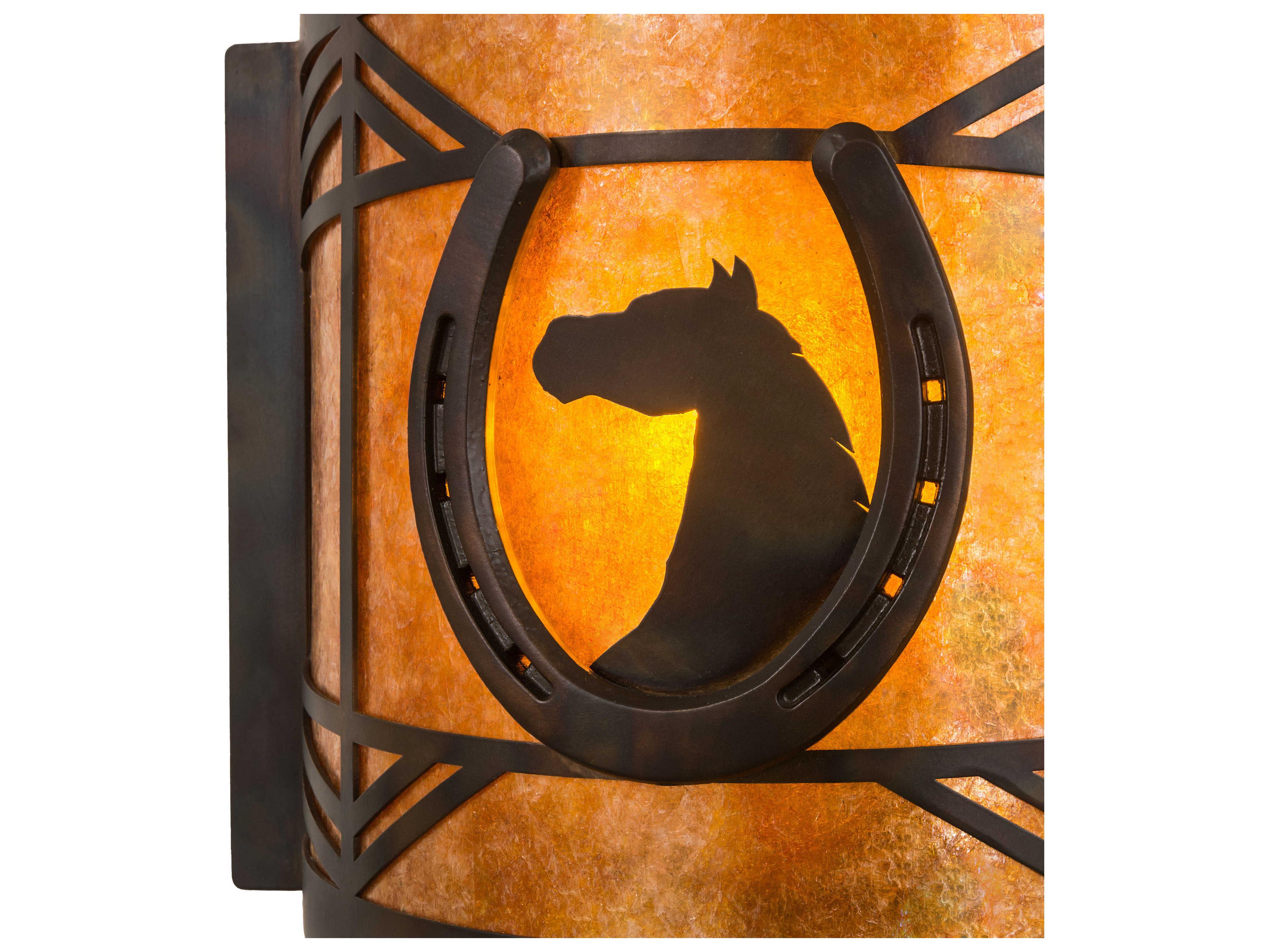 Meyda Horseshoe 1-Light Antique Copper Burnished Brown Wall Sconce