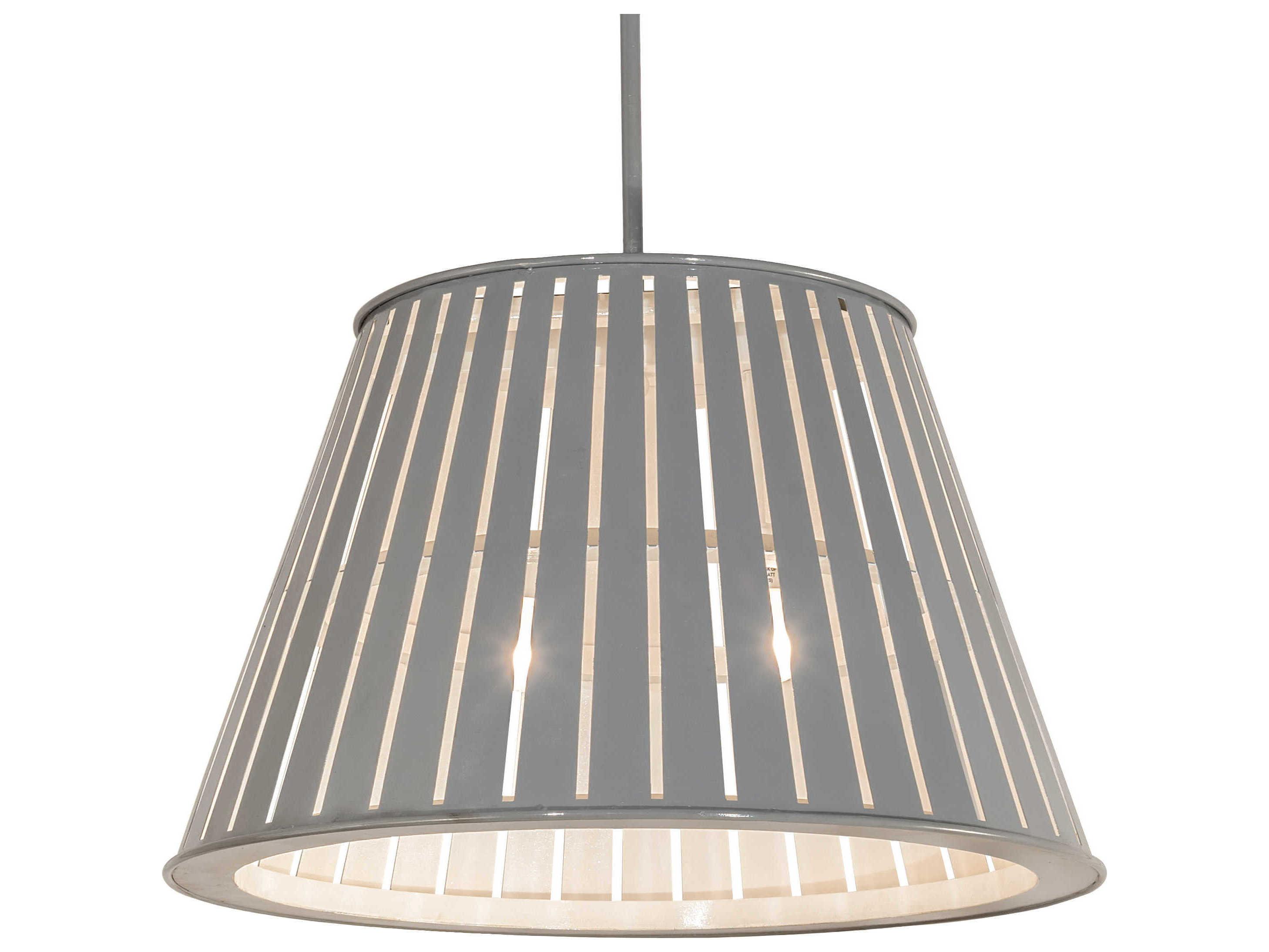 Meyda Peach Basket 2-Light White Grey Empire Pendant