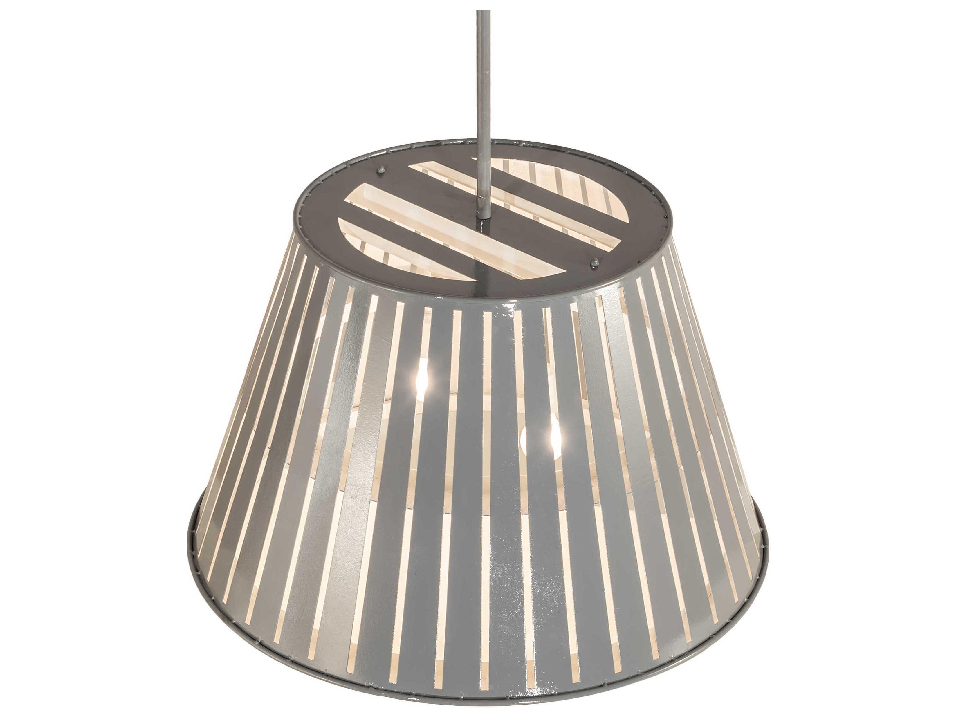 Meyda Peach Basket 2-Light White Grey Empire Pendant