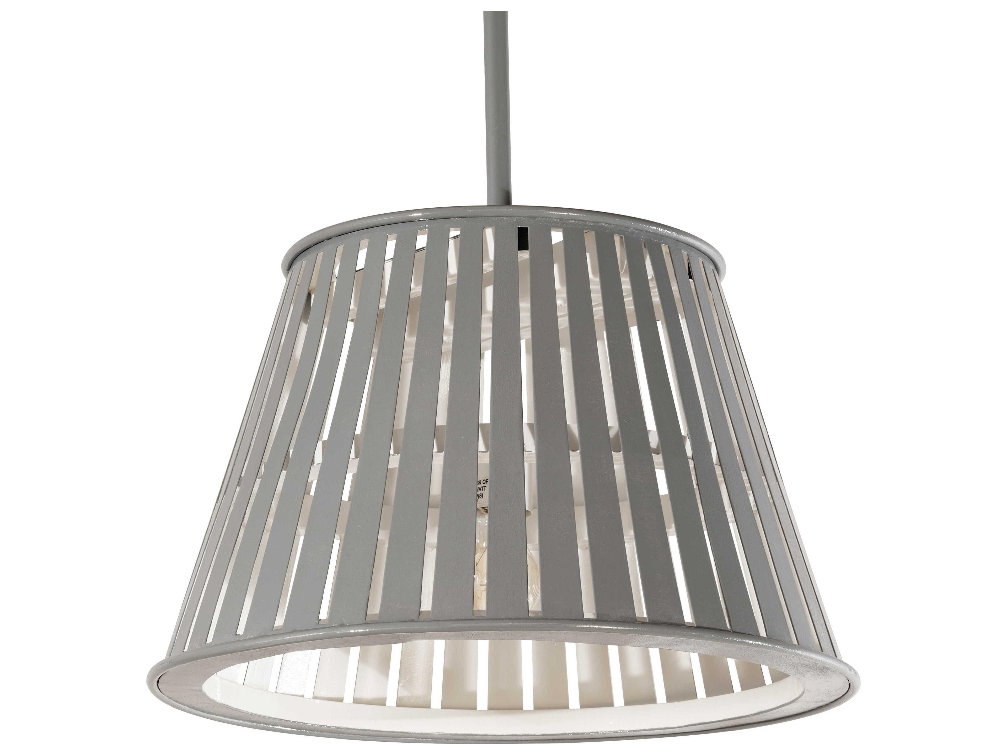 Meyda Peach Basket 1-Light White Grey Empire Pendant