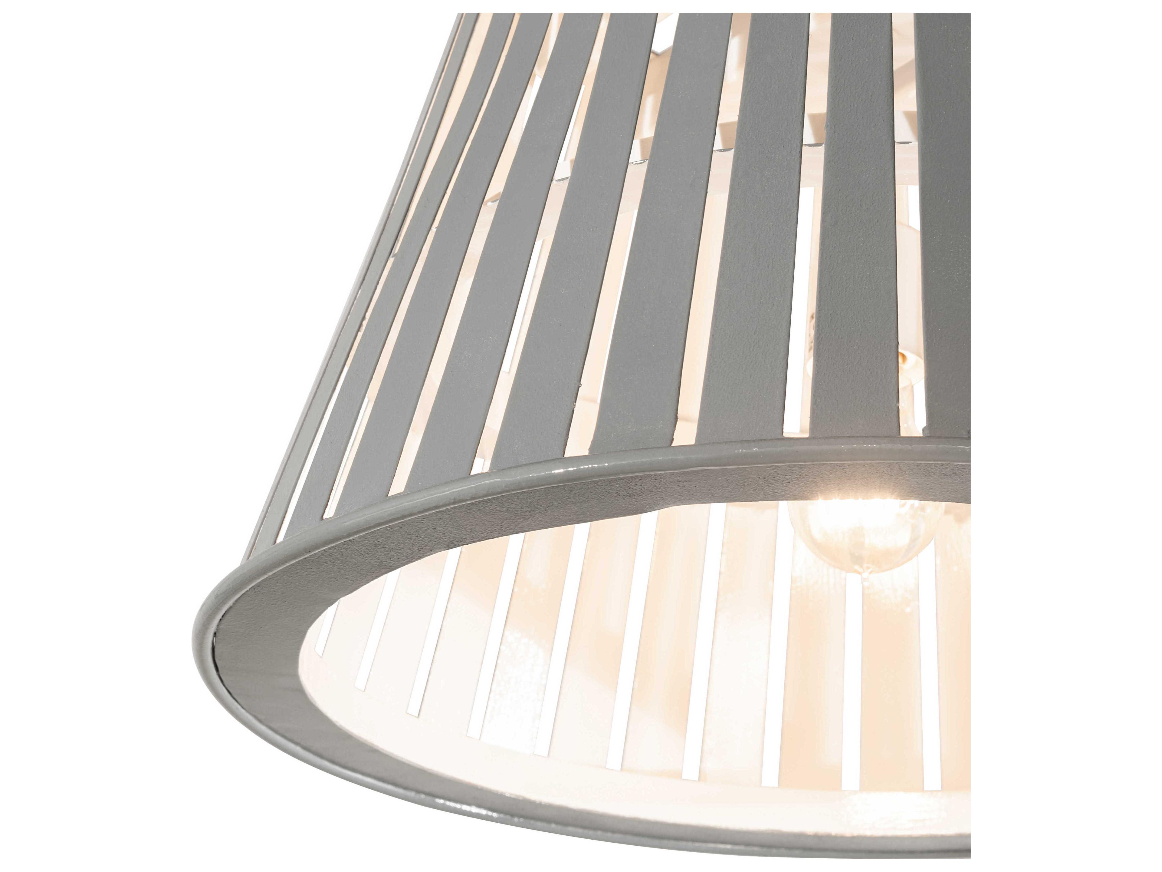 Meyda Peach Basket 1-Light White Grey Empire Pendant