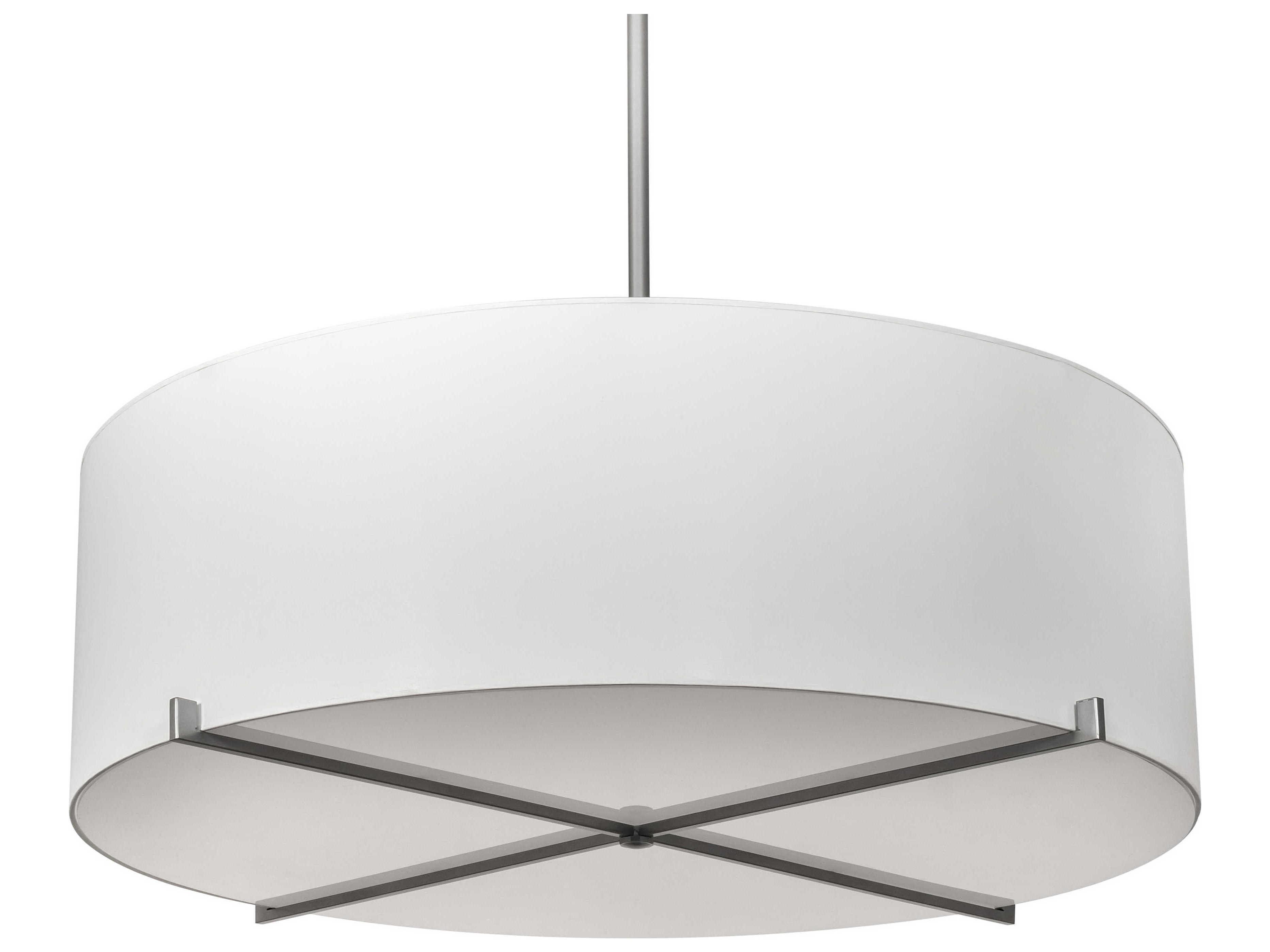Meyda Cilindro 8-Light Nickel White LED Drum Pendant