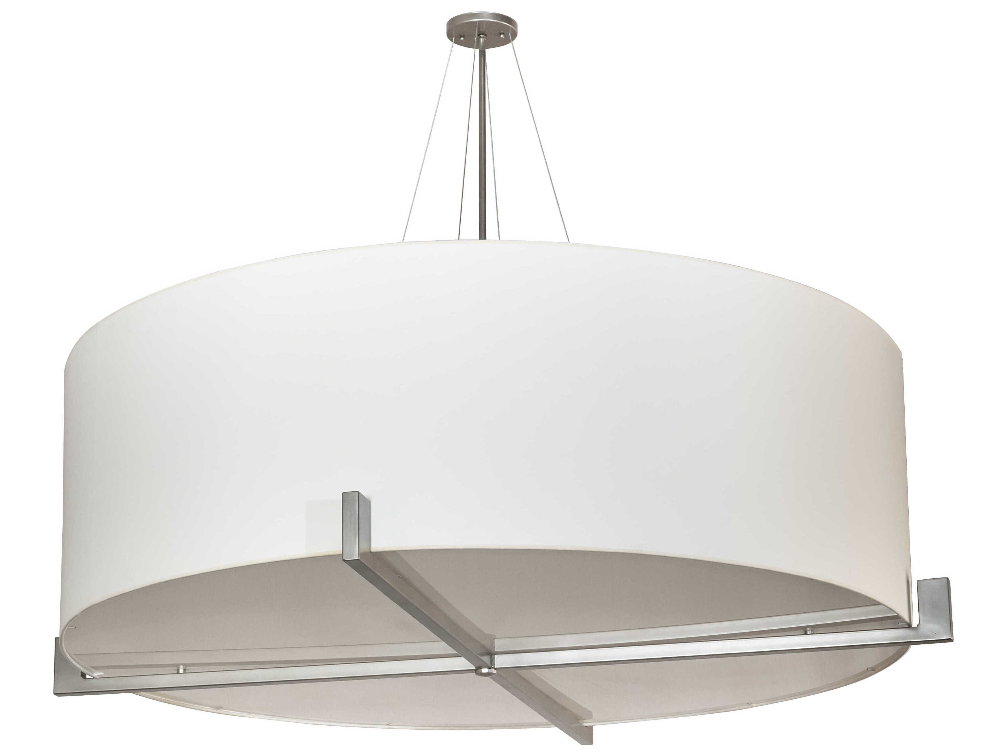 Meyda Cilindro 10-Light Nickel White Drum Pendant