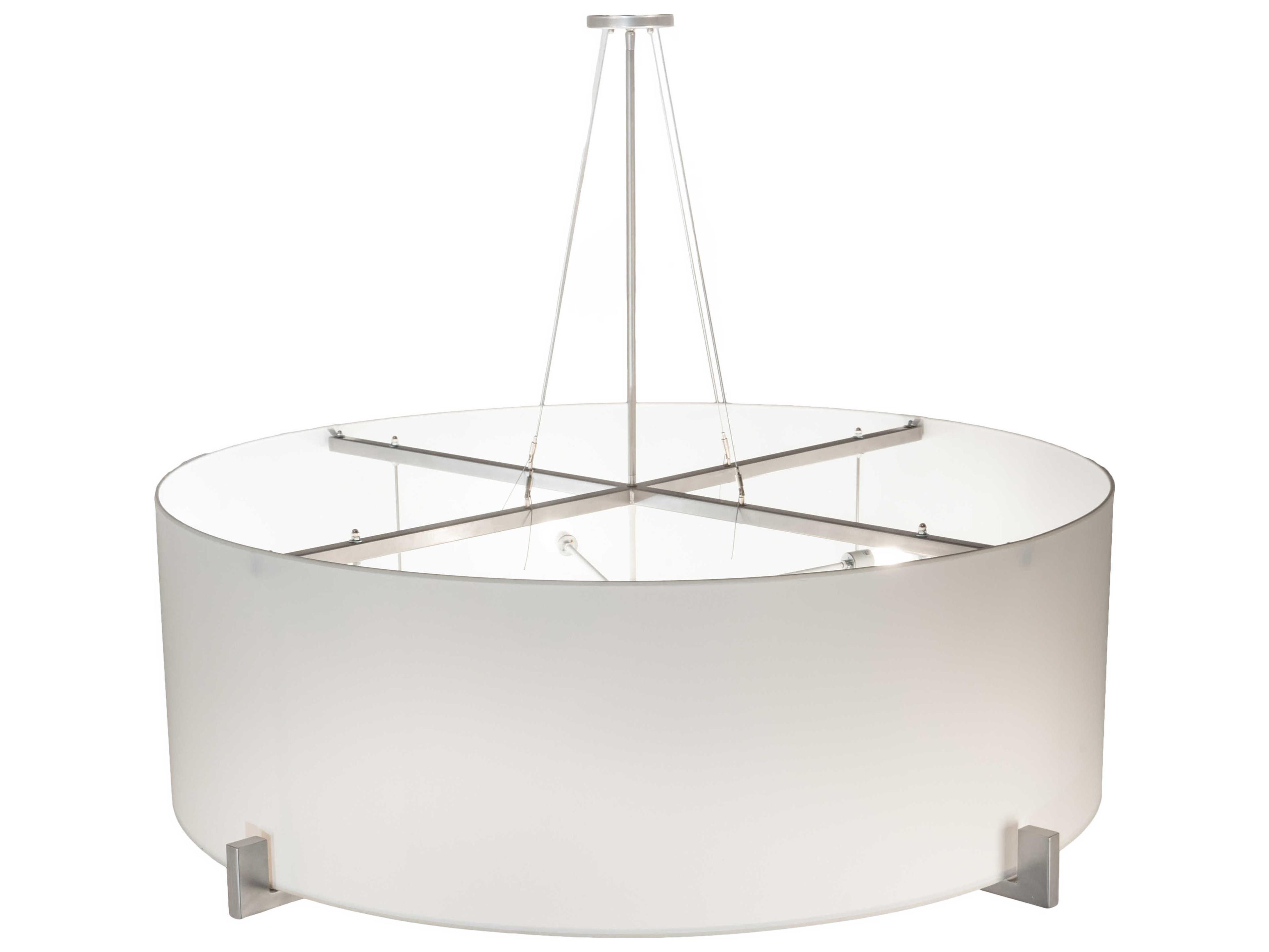Meyda Cilindro 10-Light Nickel White Drum Pendant