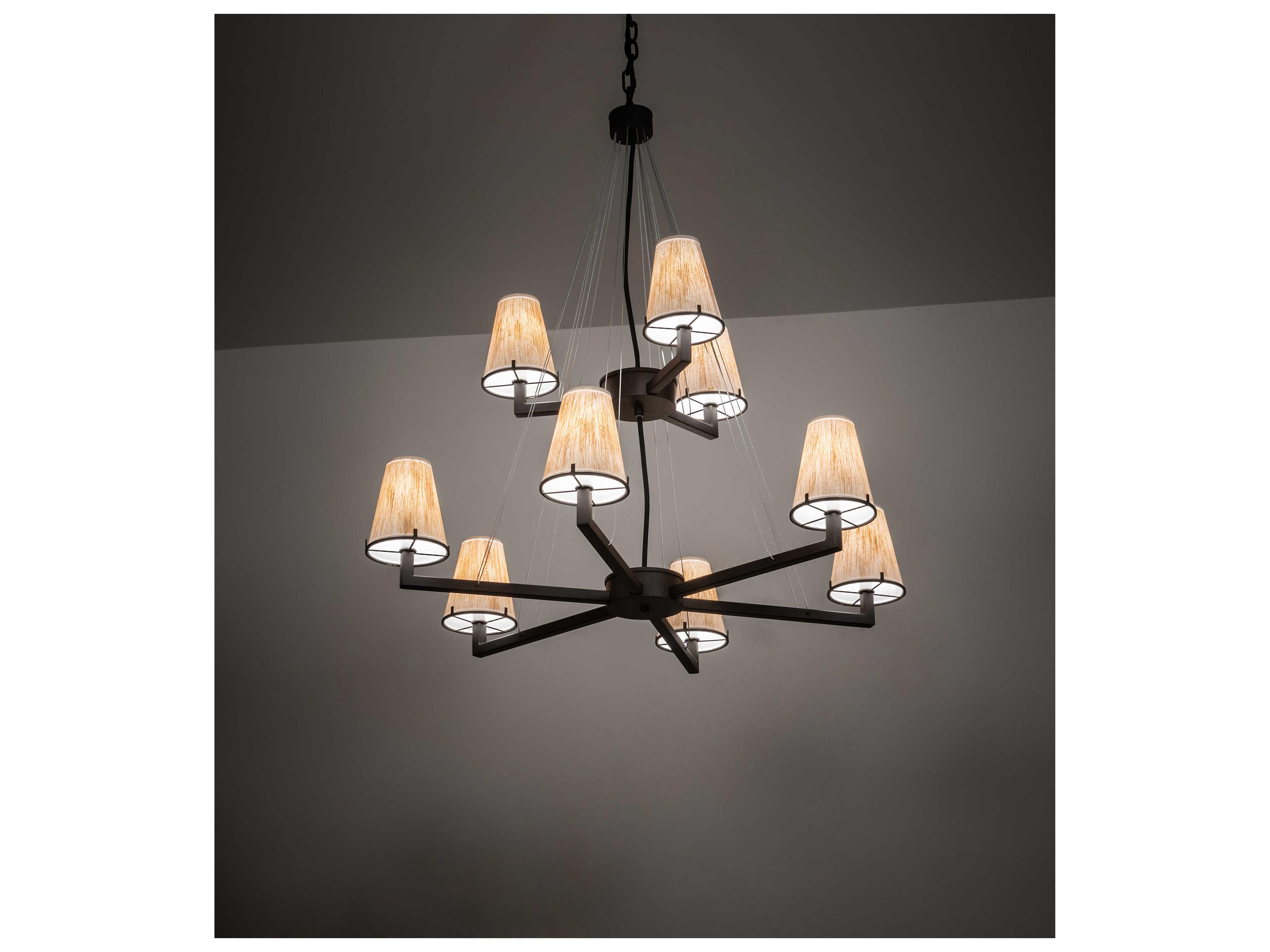 Meyda St. Lawrence 9-Light Oil Rubbed Bronze Off White Empire Tiered Chandelier