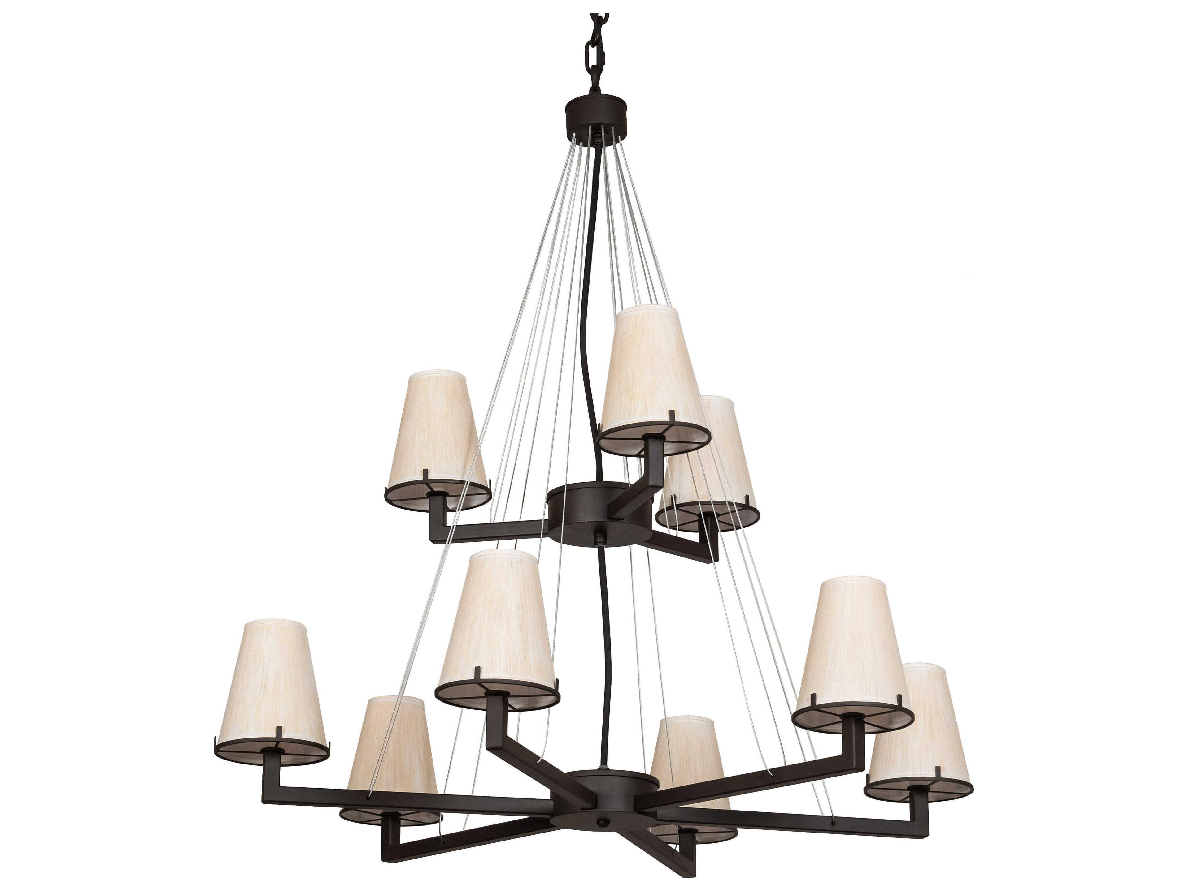 Meyda St. Lawrence 9-Light Oil Rubbed Bronze Off White Empire Tiered Chandelier