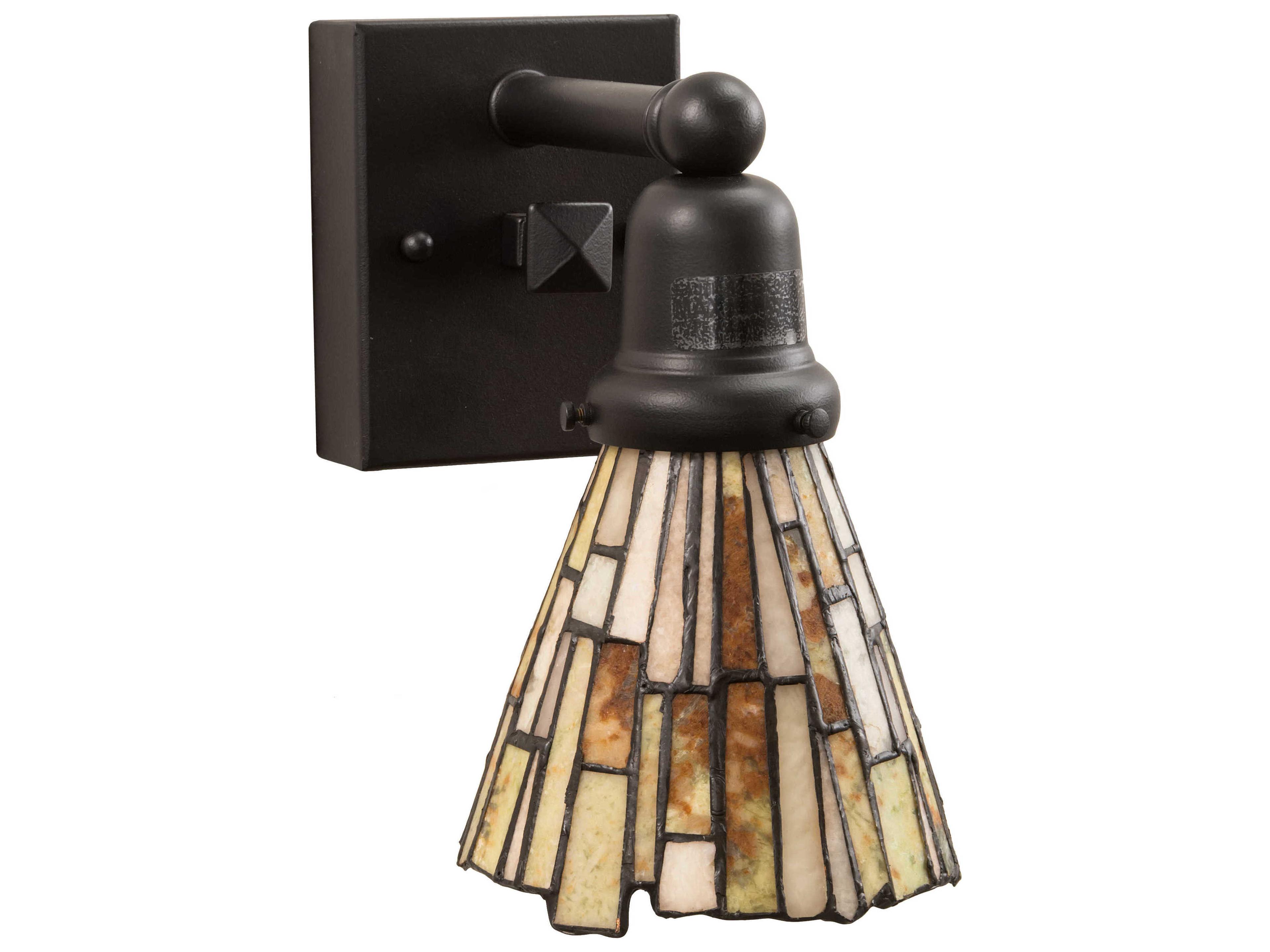 Meyda Delta 1-Light Black Tiffany Wall Sconce
