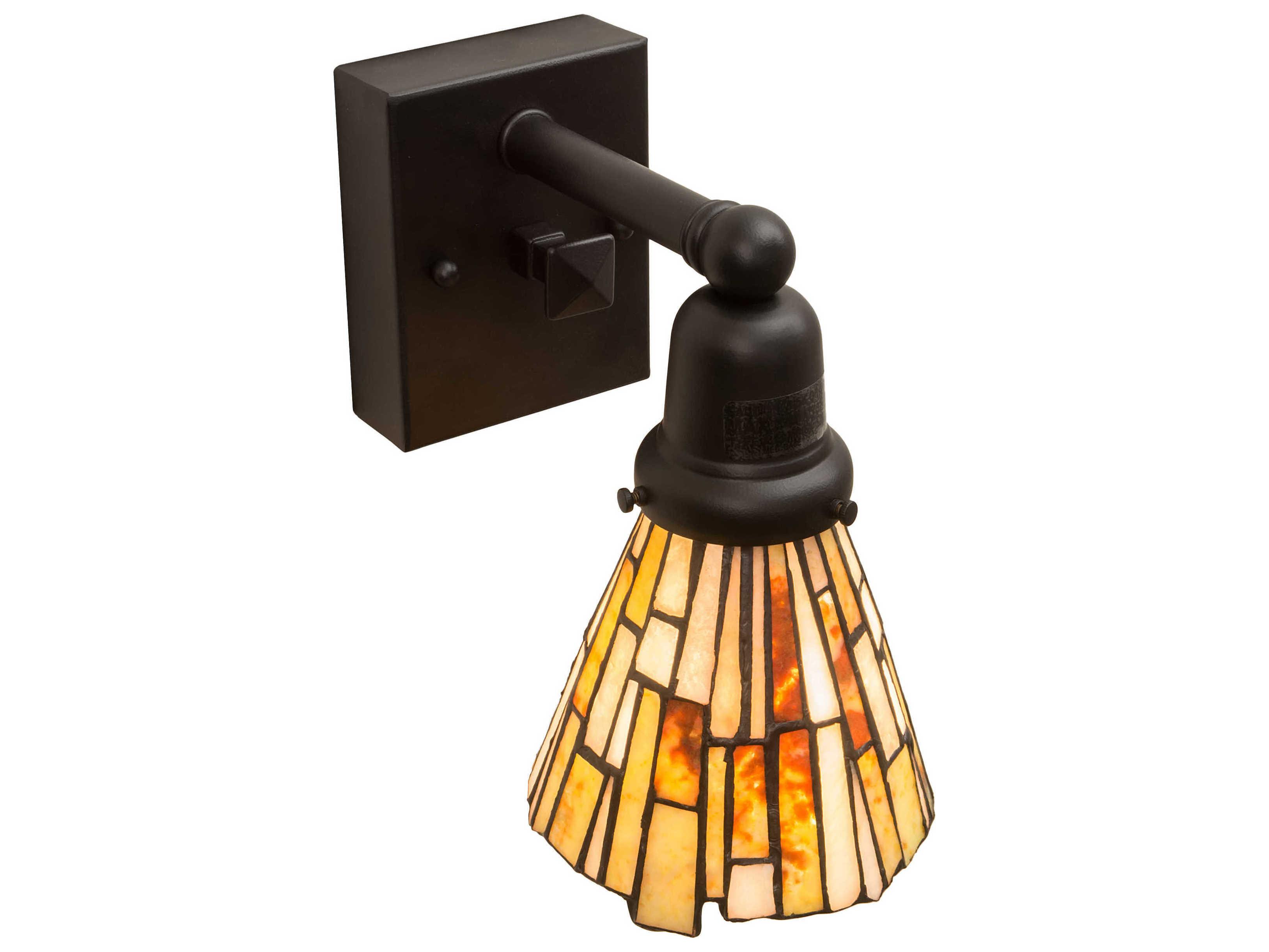 Meyda Delta 1-Light Black Tiffany Wall Sconce