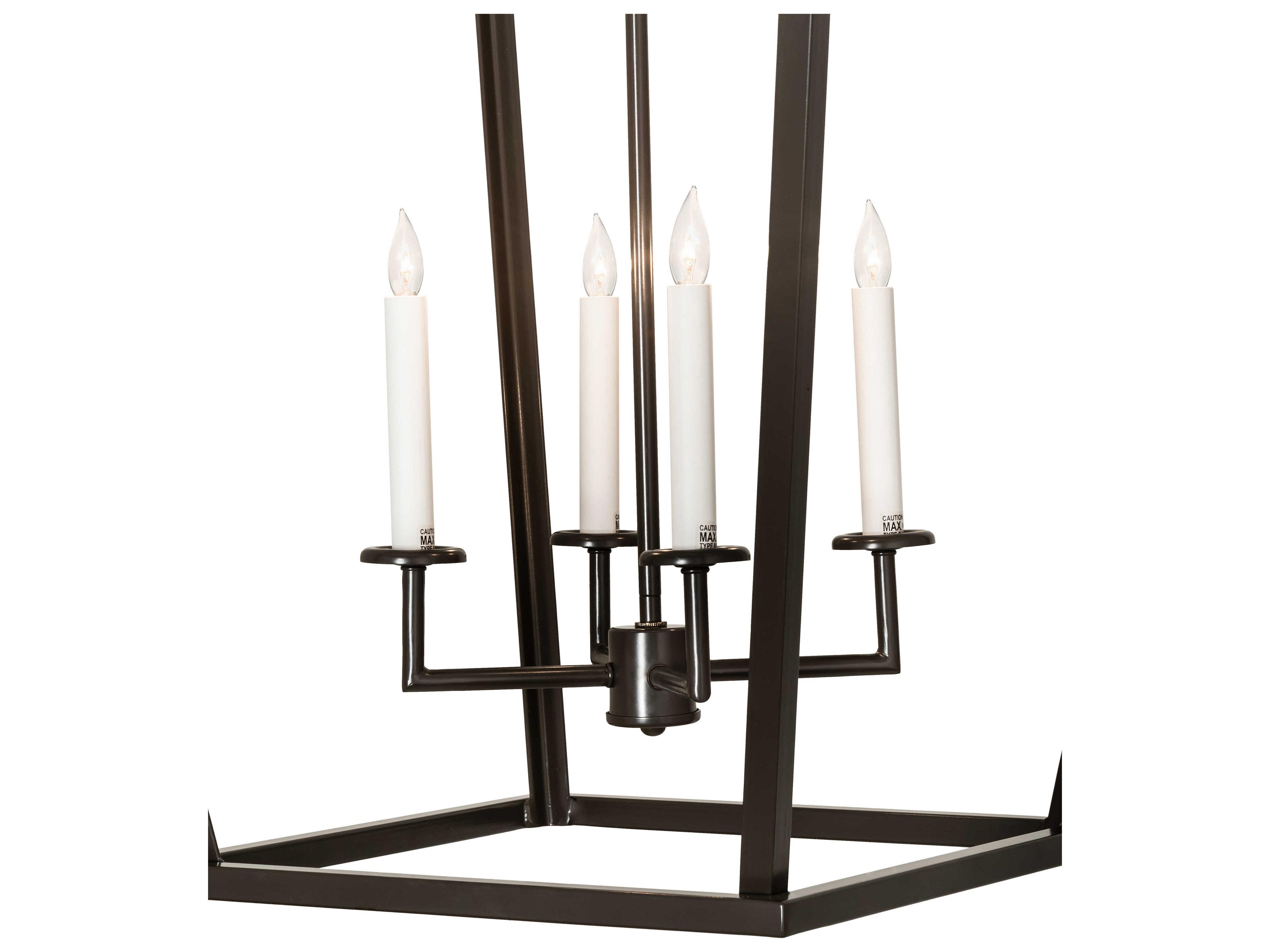 Meyda Kitzi 4-Light Timeless Bronze White Candelabra Chandelier