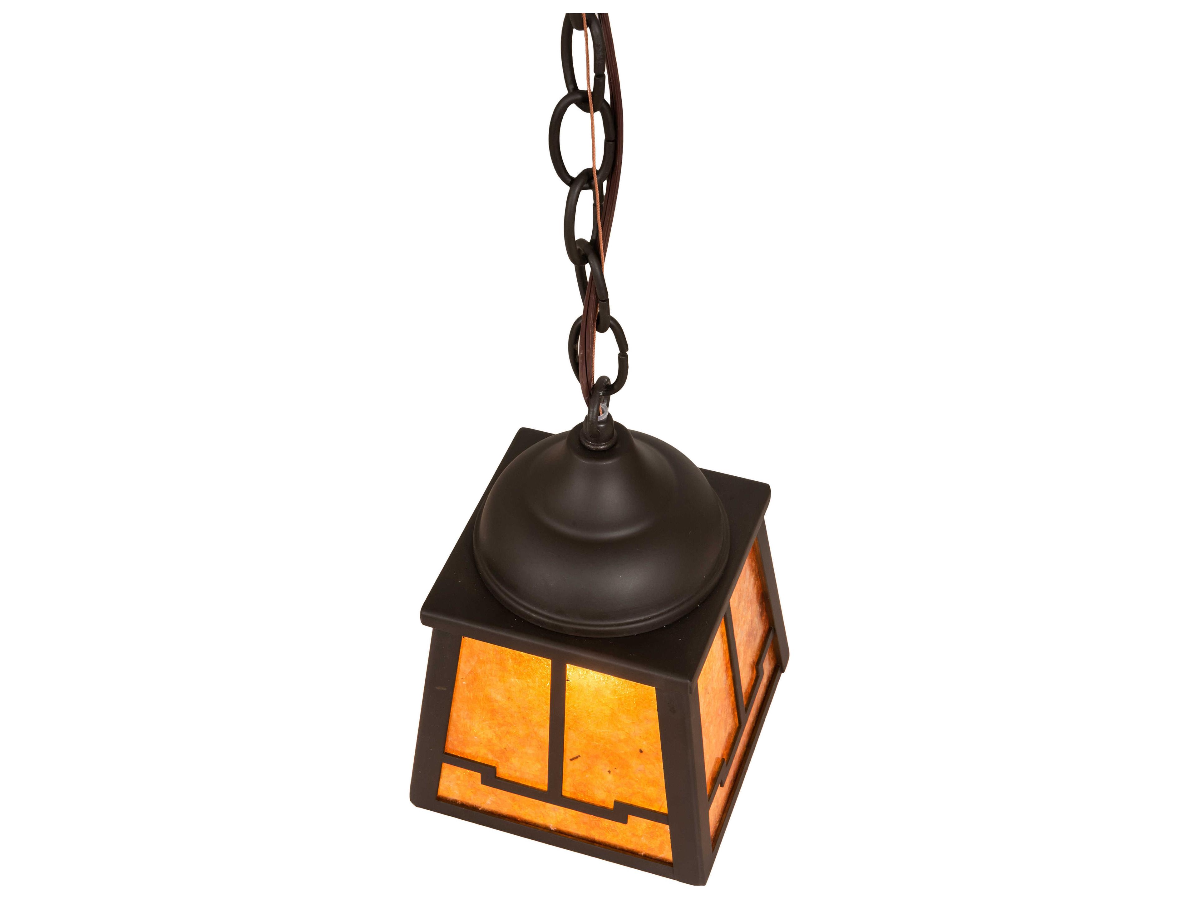 Meyda Valley View 1-Light Oil Rubbed Bronze Brown Lantern Mini Pendant