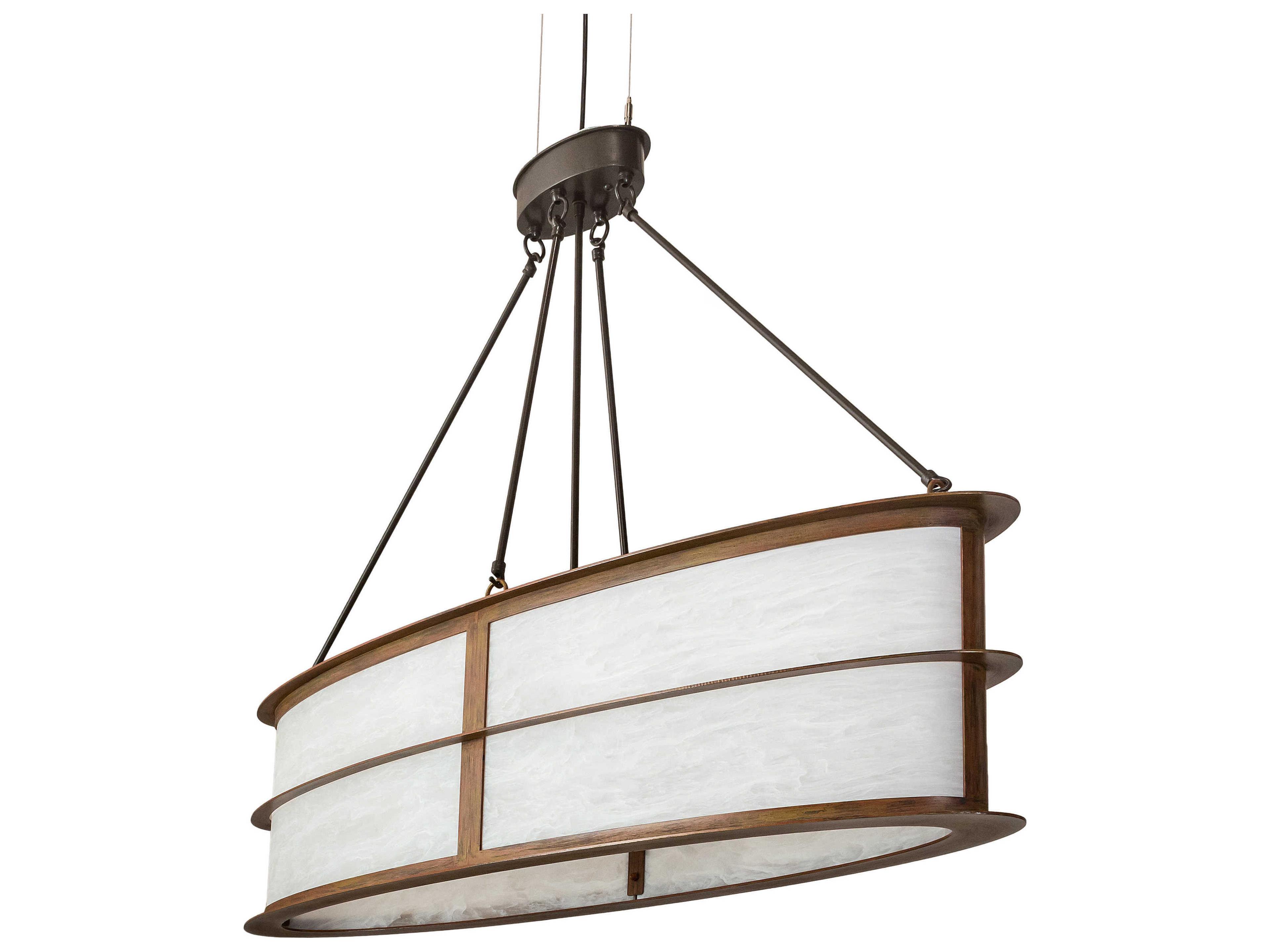 Meyda Zarkov 6-Light Chocolate White Brown Island Pendant