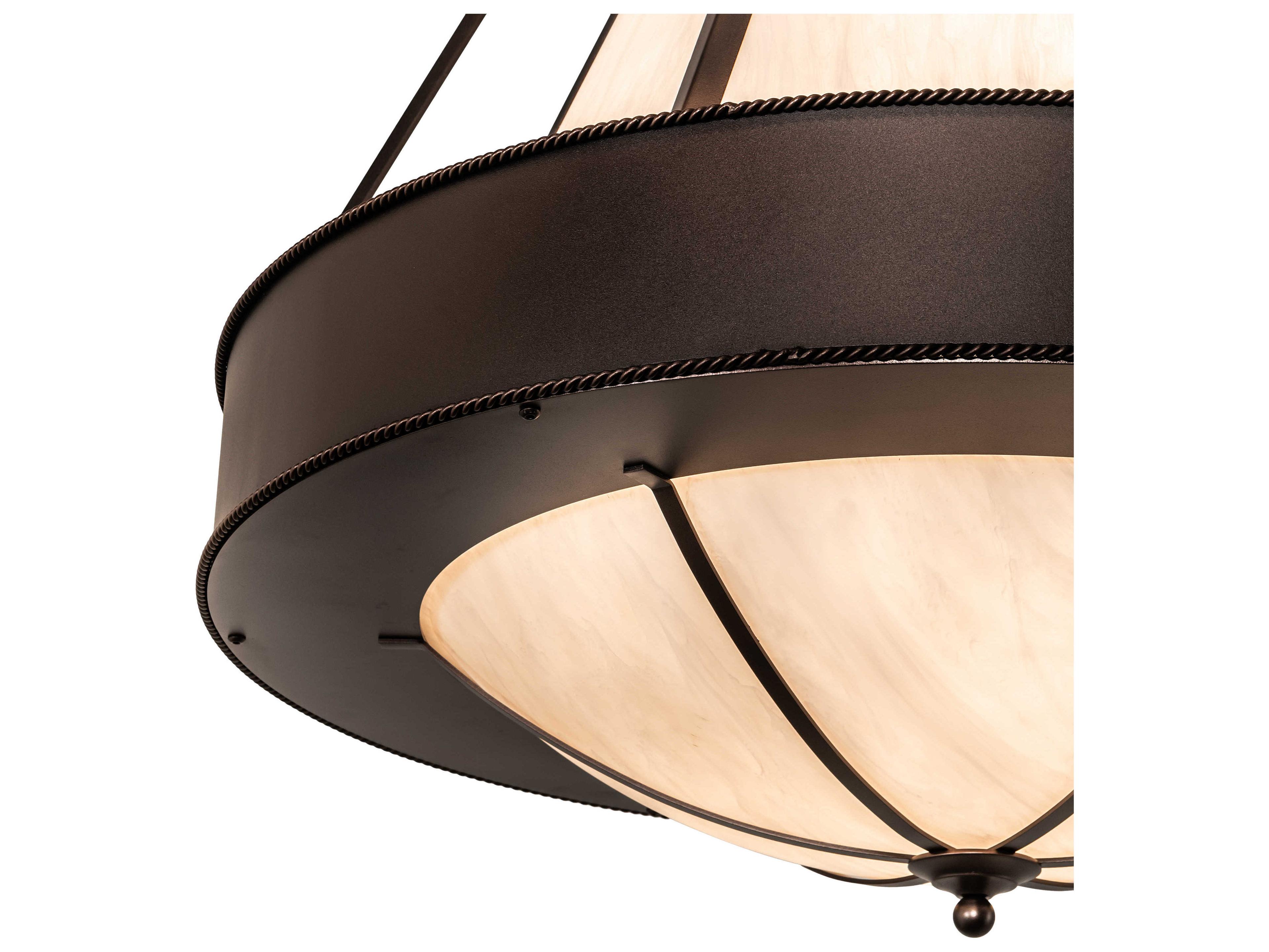 Meyda Obsidian 6-Light Mahogany Bronze White Pendant