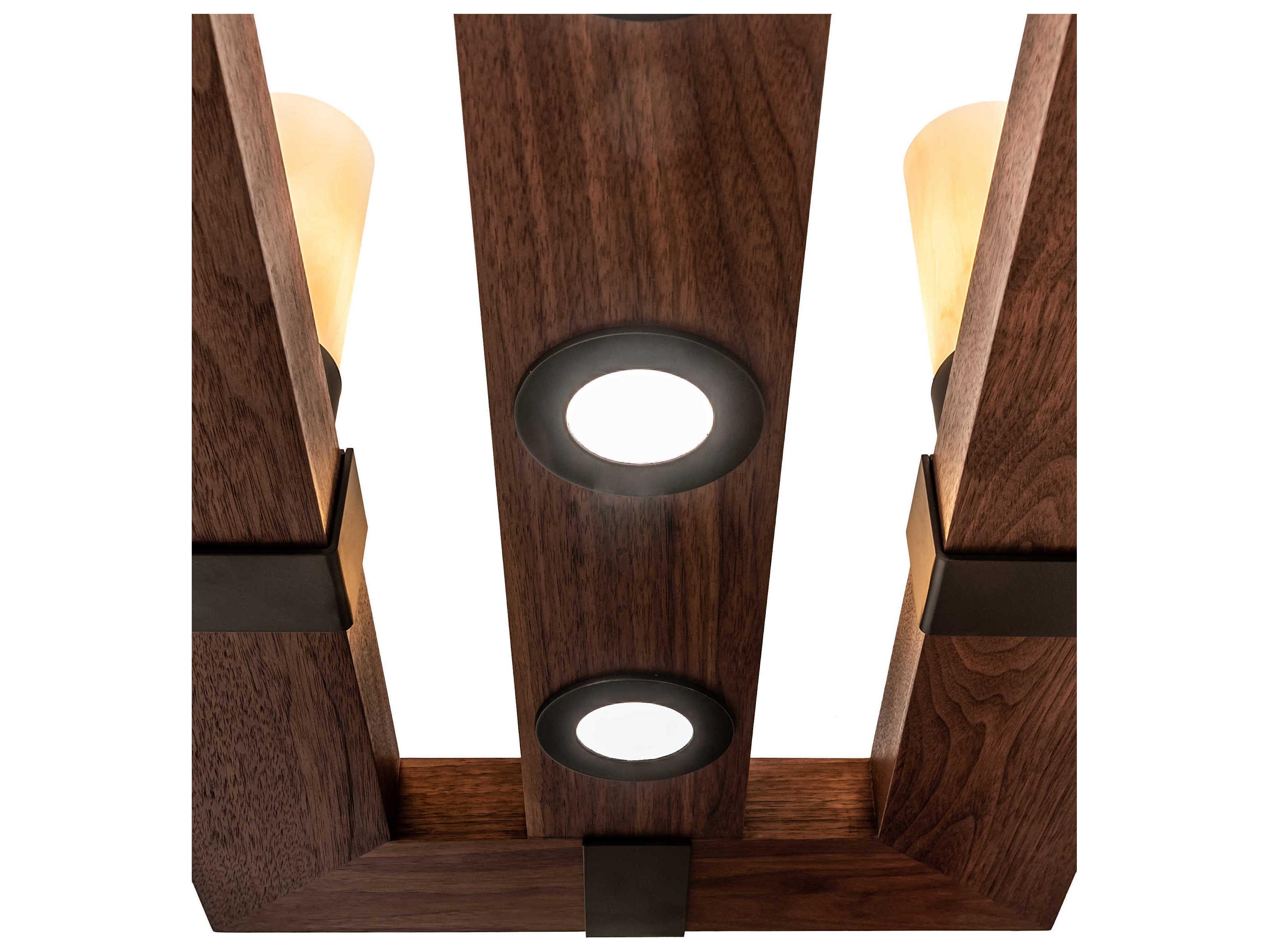 Meyda Grand Terrace 8 5-Light Natural Wood Oil Rubbed Bronze Brown LED Cylinder Island Pendant