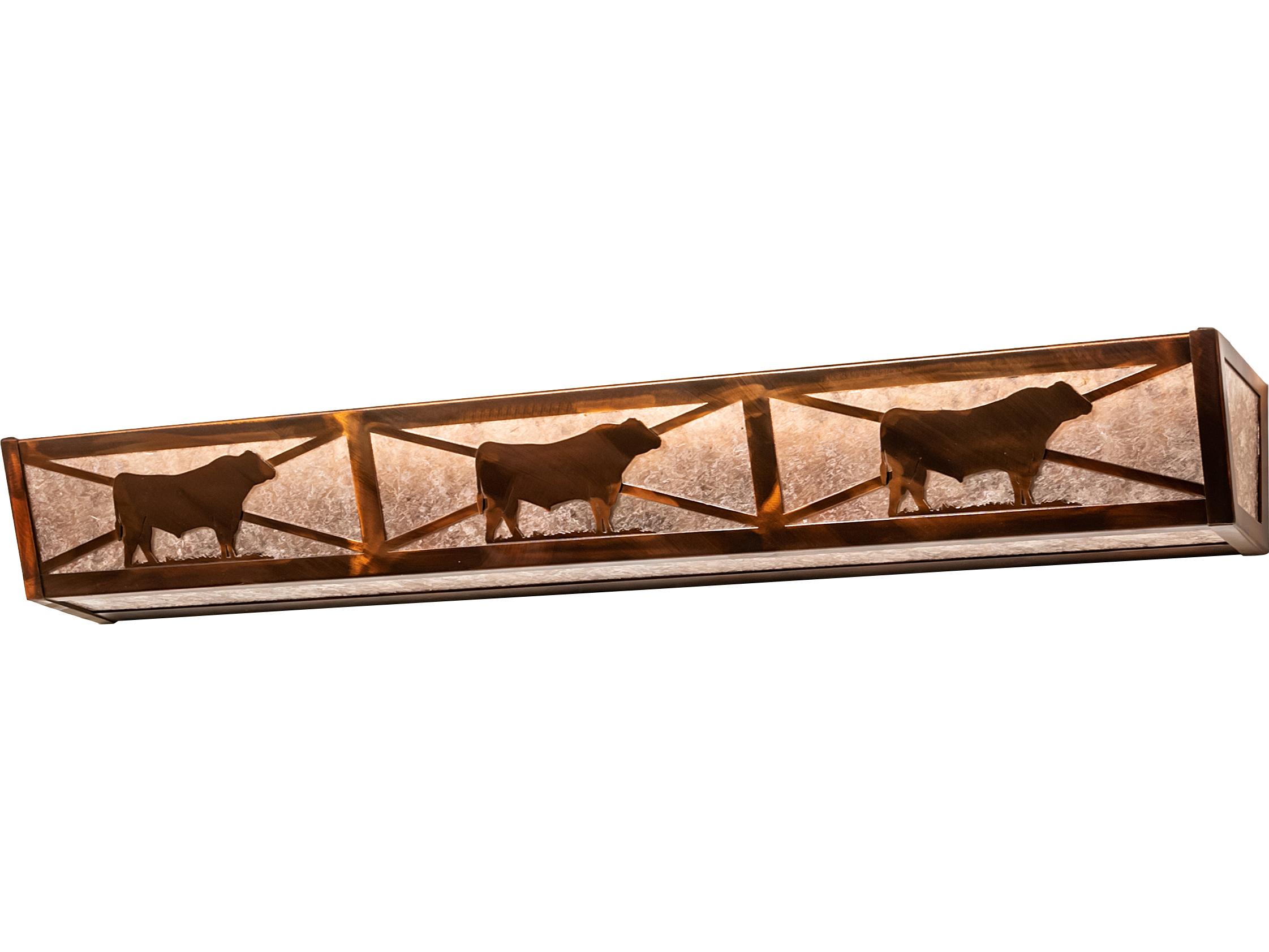 Meyda Steer 6-Light Vintage Copper Silver Vanity Light