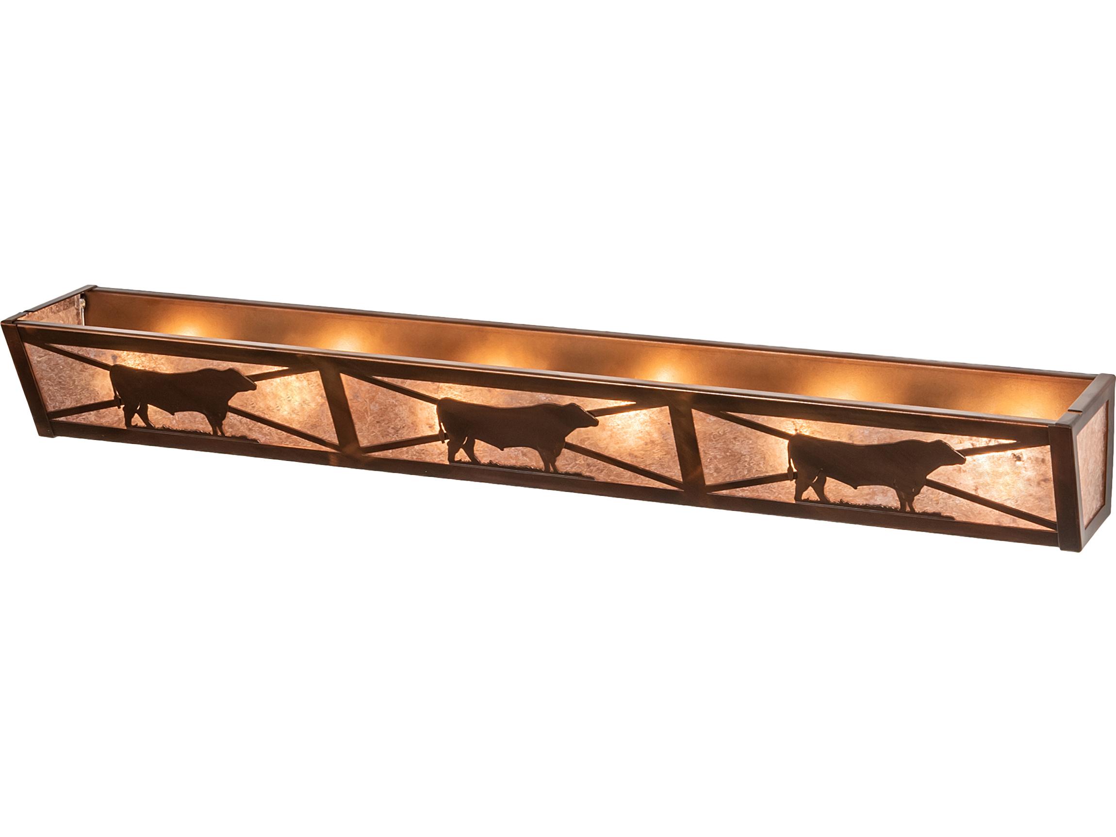Meyda Steer 6-Light Vintage Copper Silver Vanity Light