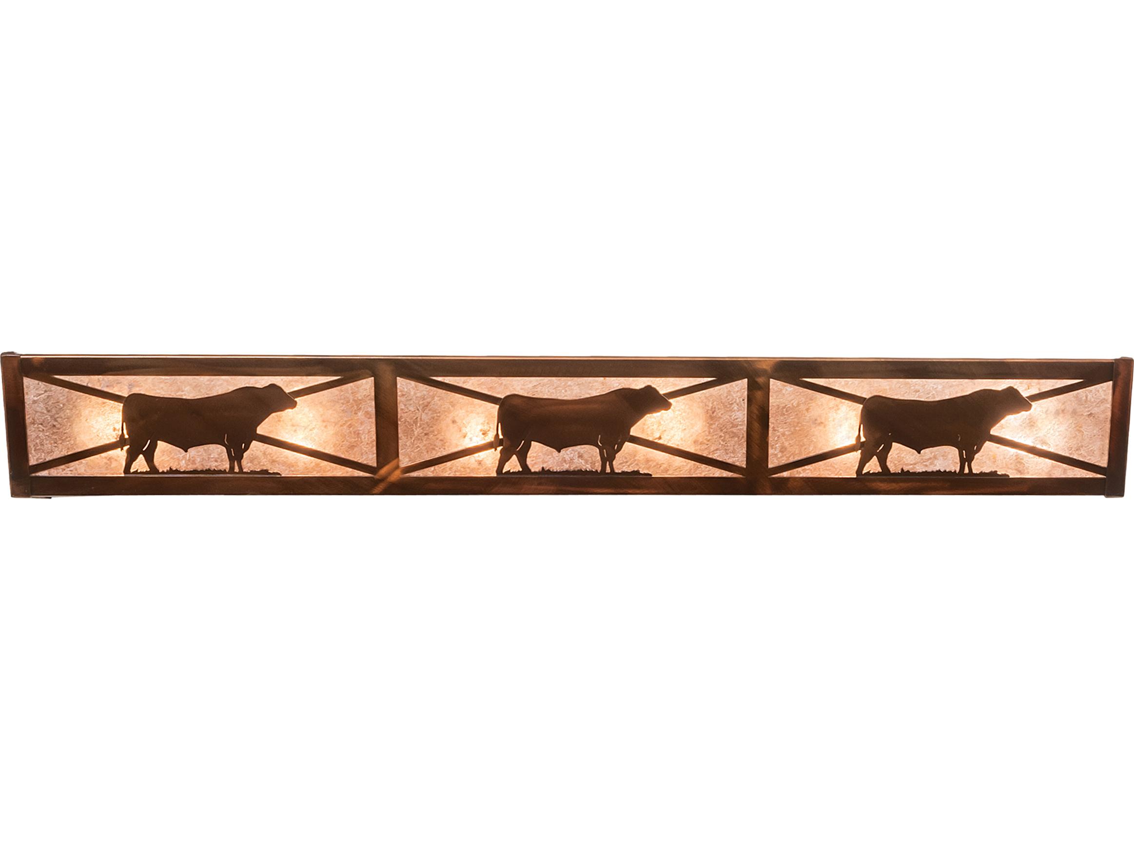 Meyda Steer 6-Light Vintage Copper Silver Vanity Light