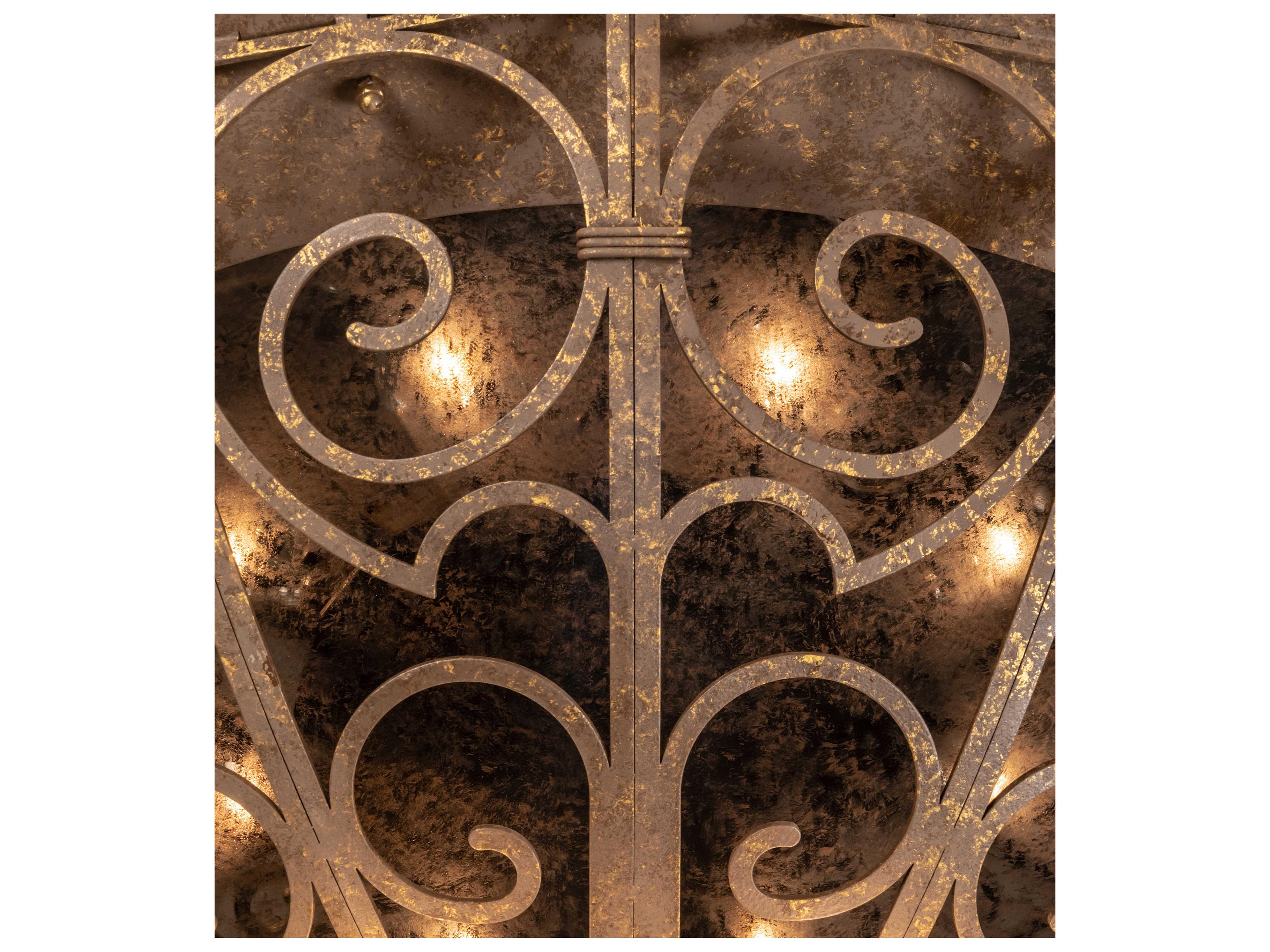 Meyda Osteria 24-Light Chocolate Gold Brown Flush Mount